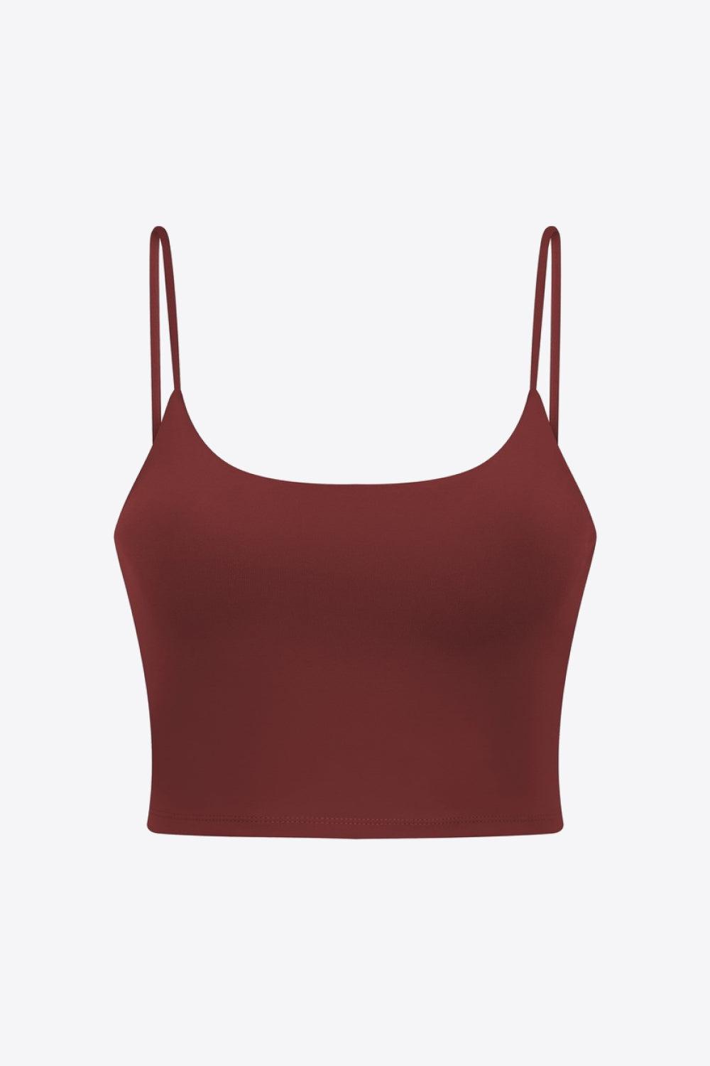 Feel Like Skin Scoop Neck Sports Cami-TOPS / DRESSES-[Adult]-[Female]-Rust-S-2022 Online Blue Zone Planet