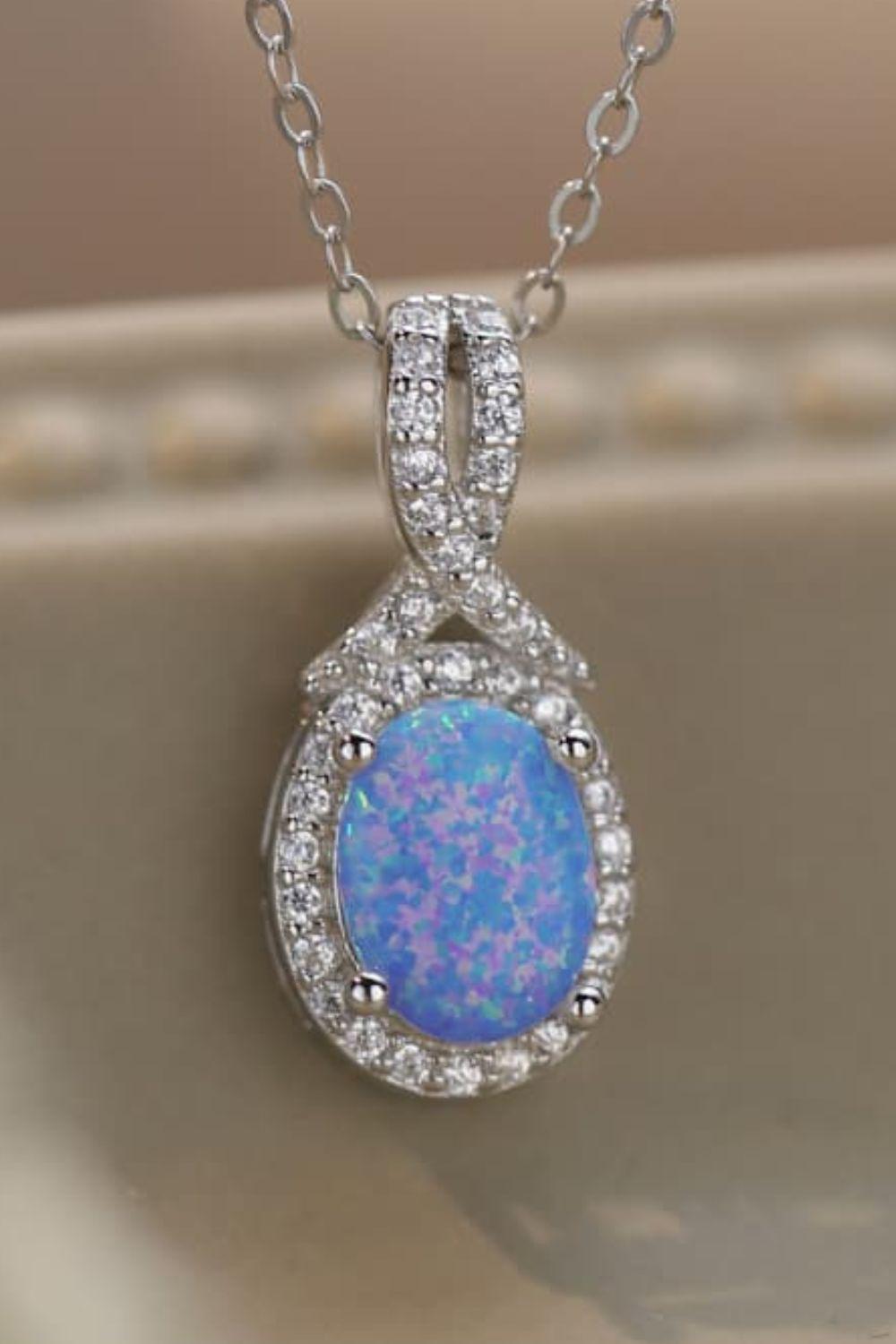 Feeling My Best Opal Pendant Necklace BLUE ZONE PLANET
