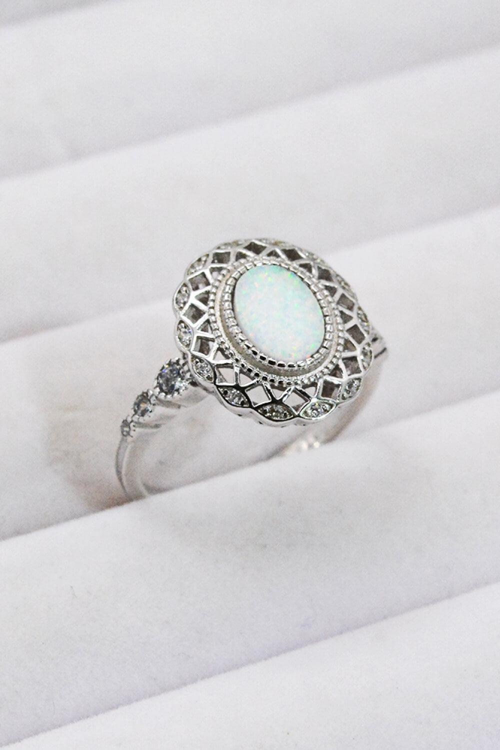 Feeling The Love 925 Sterling Silver Vintage Opal Ring BLUE ZONE PLANET
