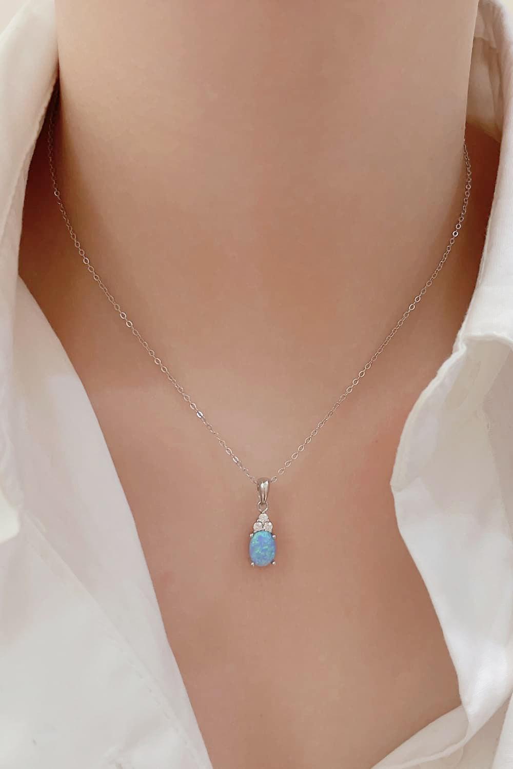 Find Your Center Opal Pendant Necklace BLUE ZONE PLANET