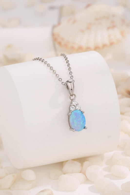 Find Your Center Opal Pendant Necklace-PENDANTS-[Adult]-[Female]-Sky Blue-One Size-2022 Online Blue Zone Planet