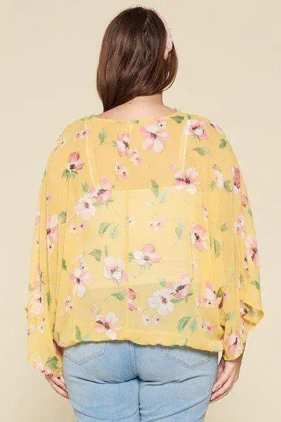 Flirty In Floral Surplice Top Blue Zone Planet