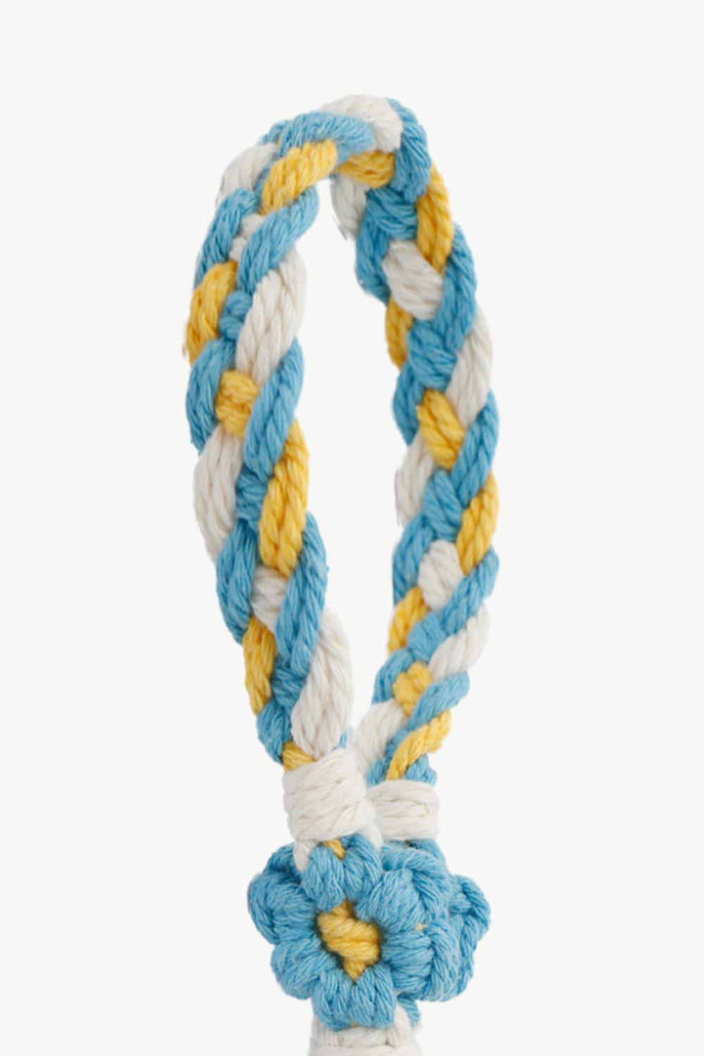 Floral Braided Wristlet Key Chain BLUE ZONE PLANET