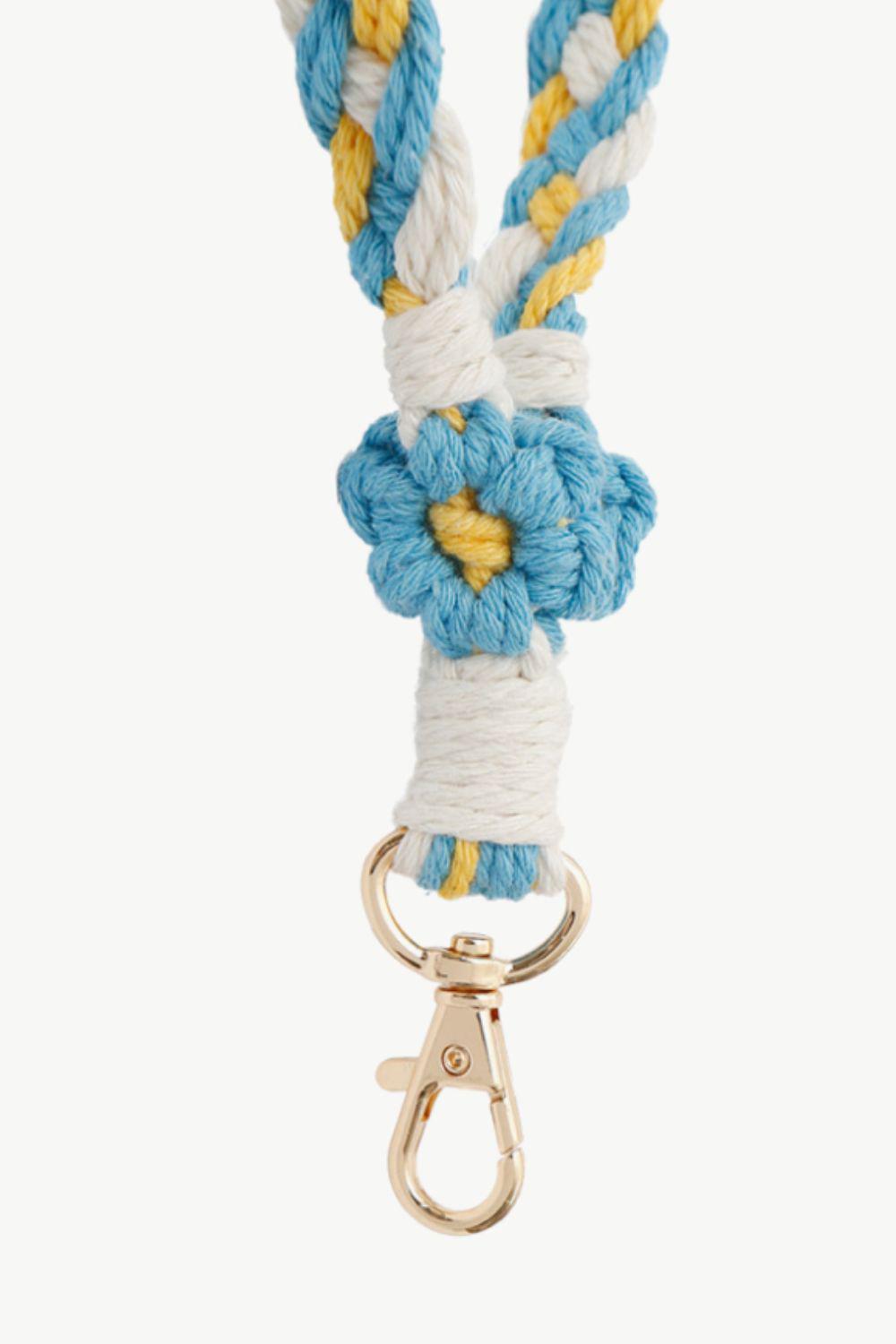 Floral Braided Wristlet Key Chain BLUE ZONE PLANET