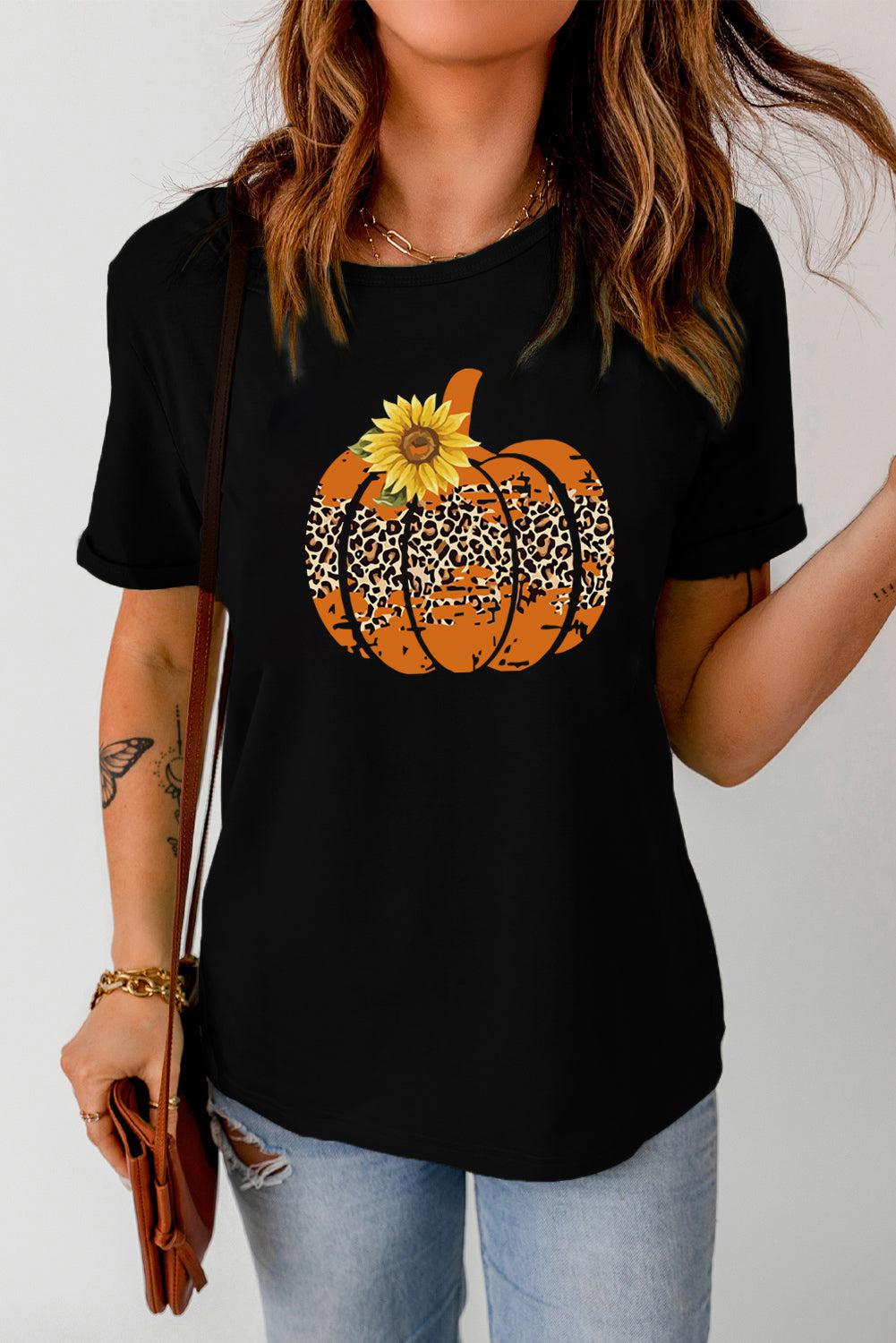 Floral Pumpkin Graphic Tee BLUE ZONE PLANET