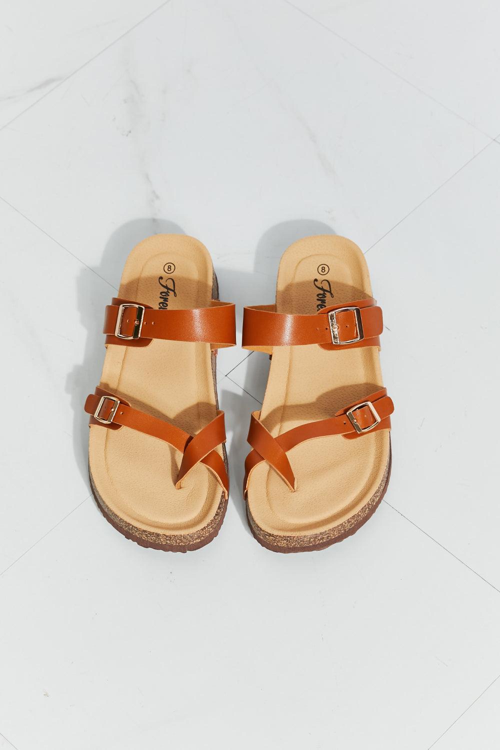 Forever Link Coastal Escape Toe Ring Footbed Slide Sandal BLUE ZONE PLANET