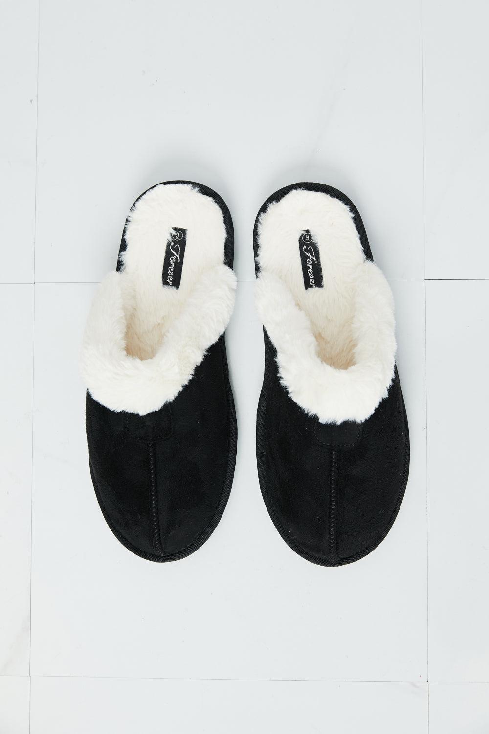 Forever Link Two-Tone Seam Detail Slippers in Black-SHOES-[Adult]-[Female]-2022 Online Blue Zone Planet