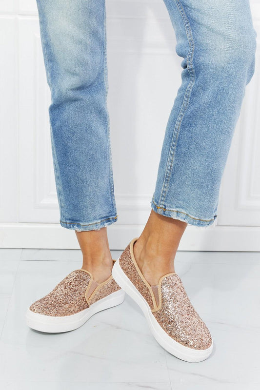 Fortune Dynamic City of Lights Glitter Slip-On Sneaker-SHOES-[Adult]-[Female]-Rose Gold-6-2022 Online Blue Zone Planet