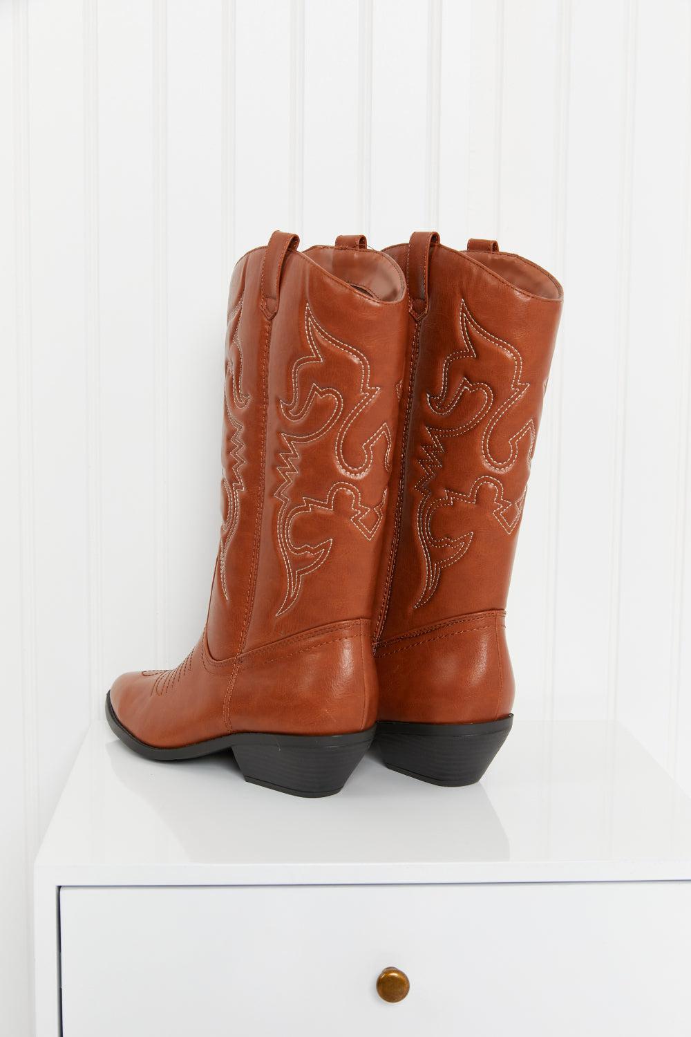 Fortune Dynamic Countryside Lane Mid-Calf Embroidered Cowboy Boots-TOPS / DRESSES-[Adult]-[Female]-Blue Zone Planet