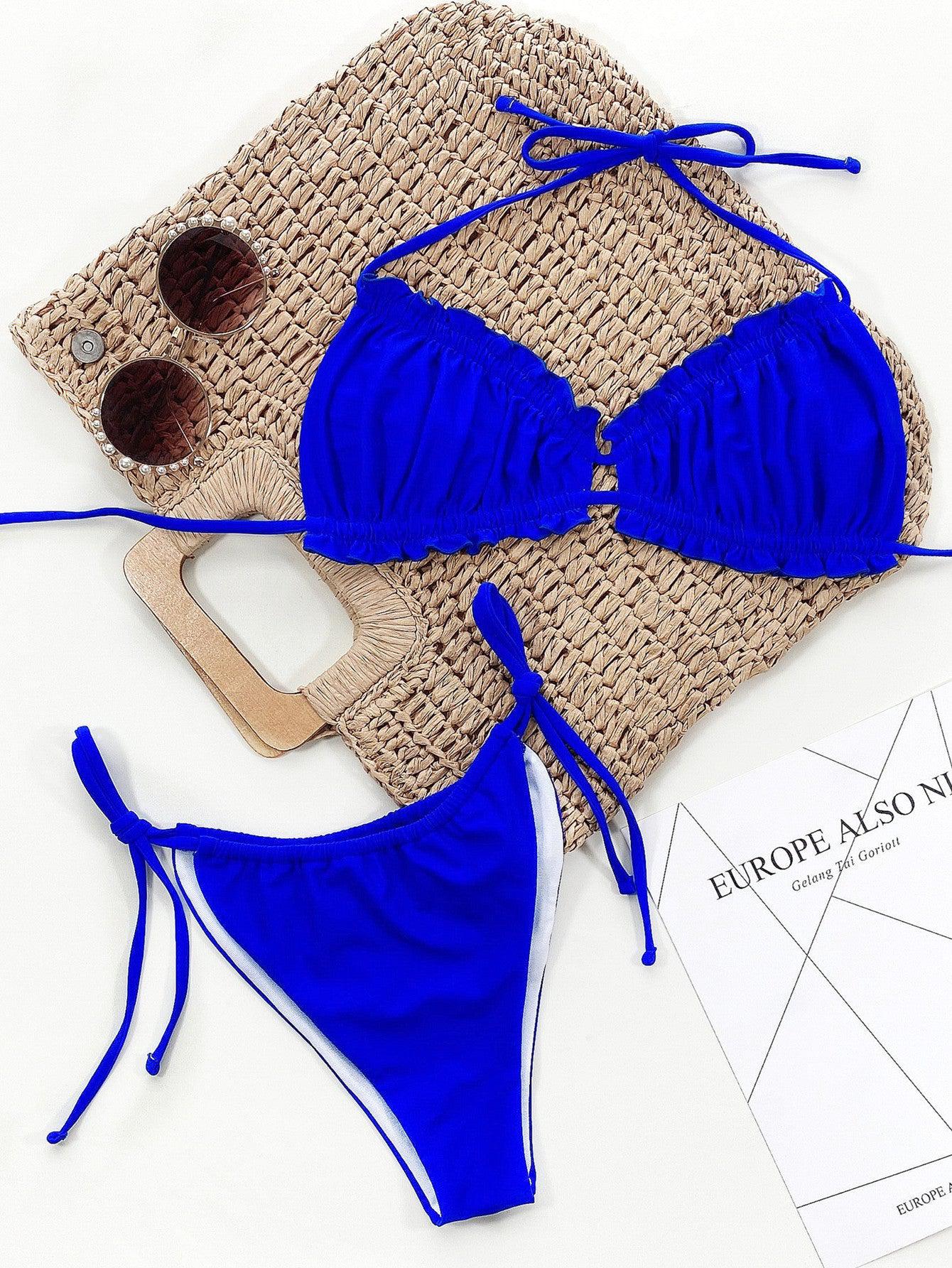 Halter Neck Bikini Set BLUE ZONE PLANET