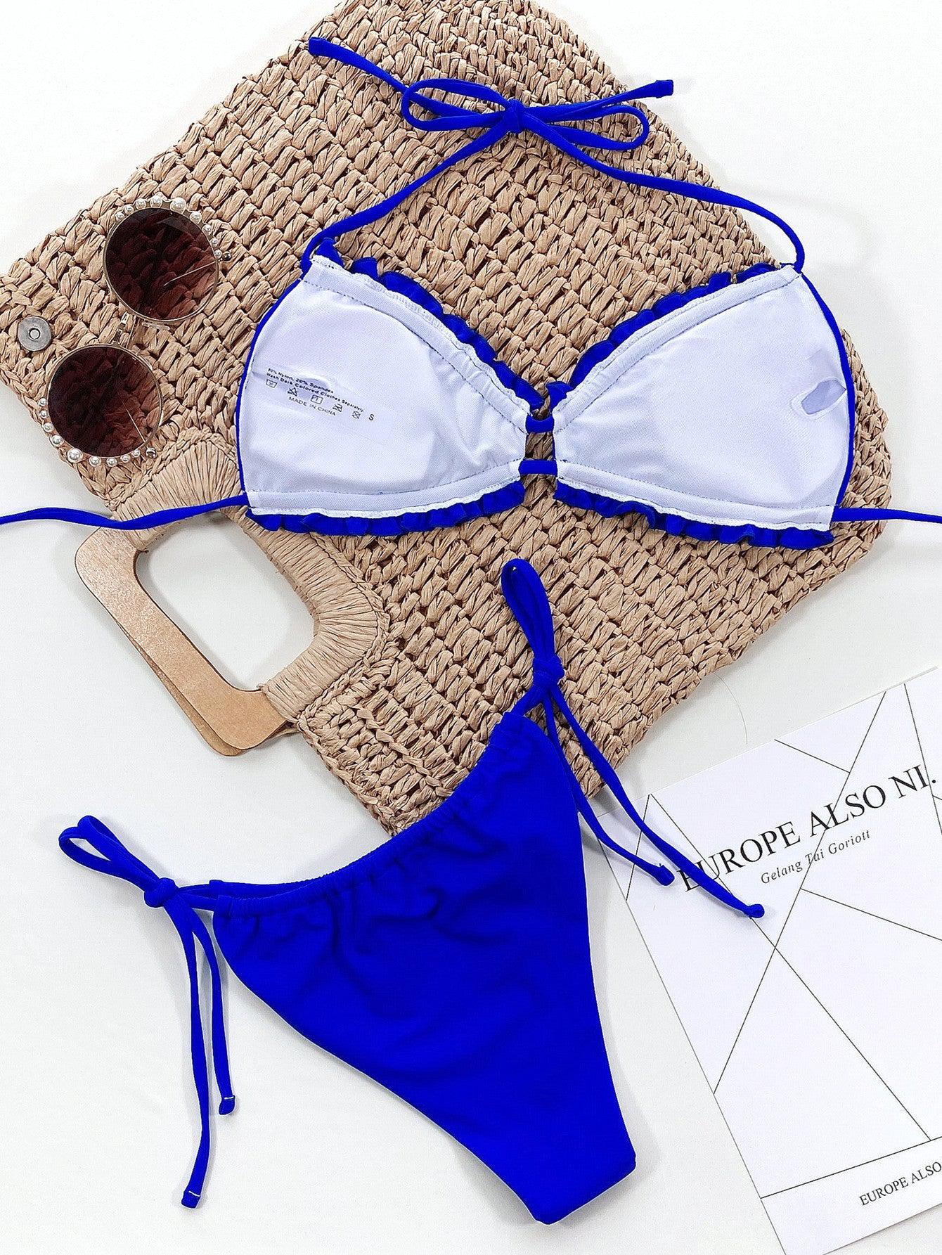 Halter Neck Bikini Set BLUE ZONE PLANET