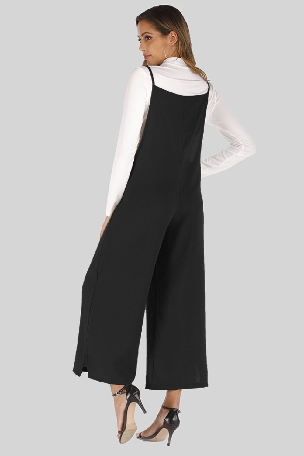 Full Size Cropped Wide Leg Overalls with Pockets BLUE ZONE PLANET