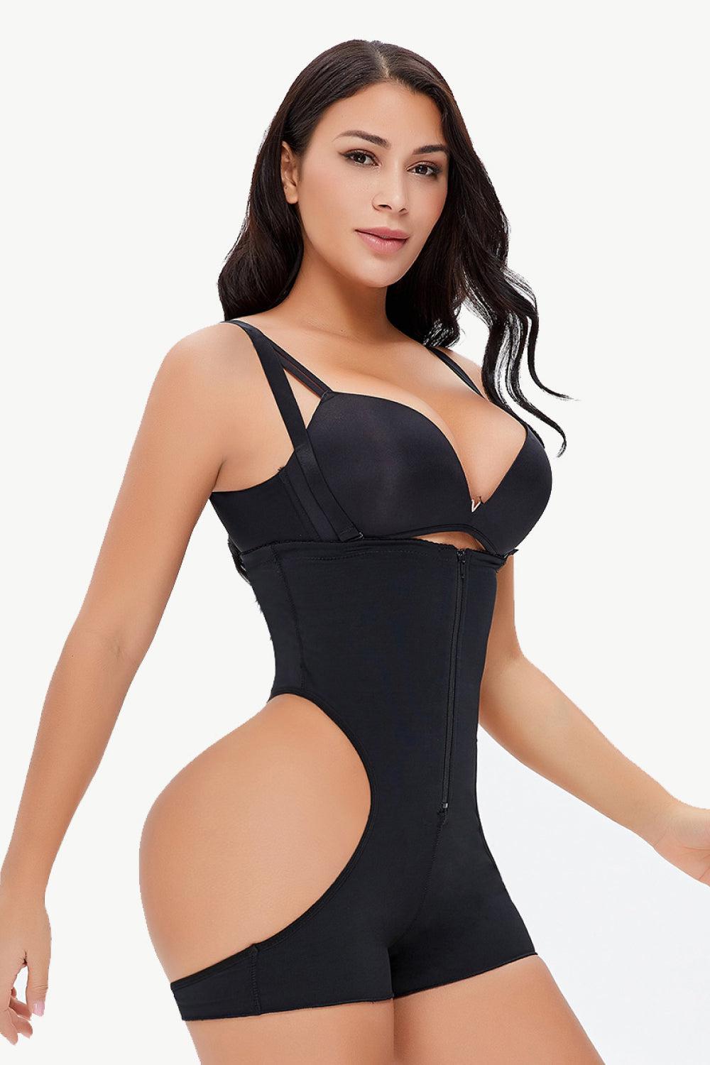 Full Size Cutout Under-Bust Shaping Bodysuit-TOPS / DRESSES-[Adult]-[Female]-Blue Zone Planet