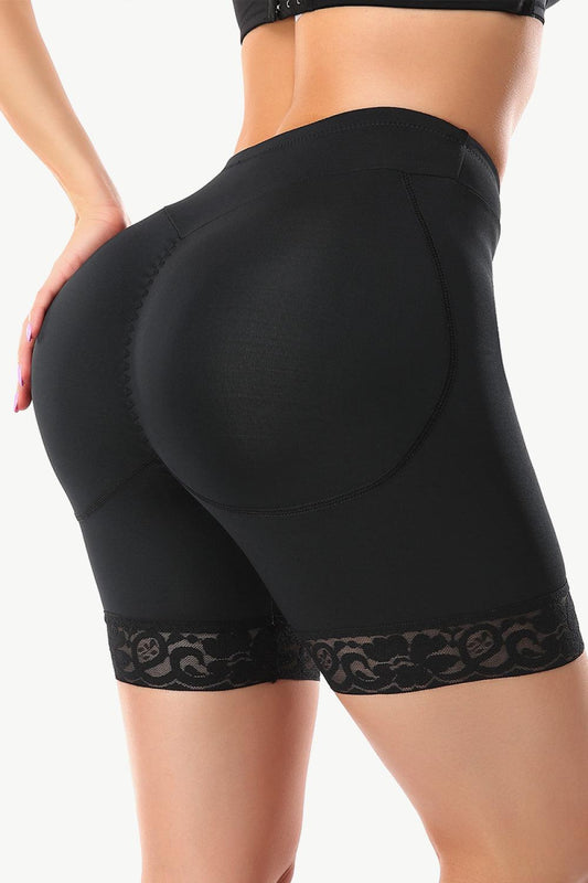 Full Size Lace Trim Lifting Pull-On Shaping Shorts BLUE ZONE PLANET