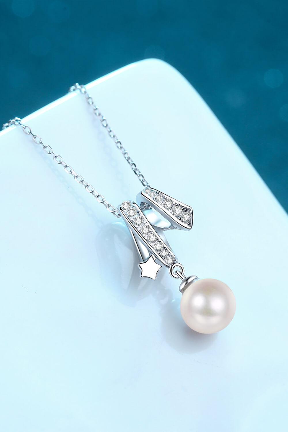 Give You A Chance Pearl Pendant Chain Necklace BLUE ZONE PLANET
