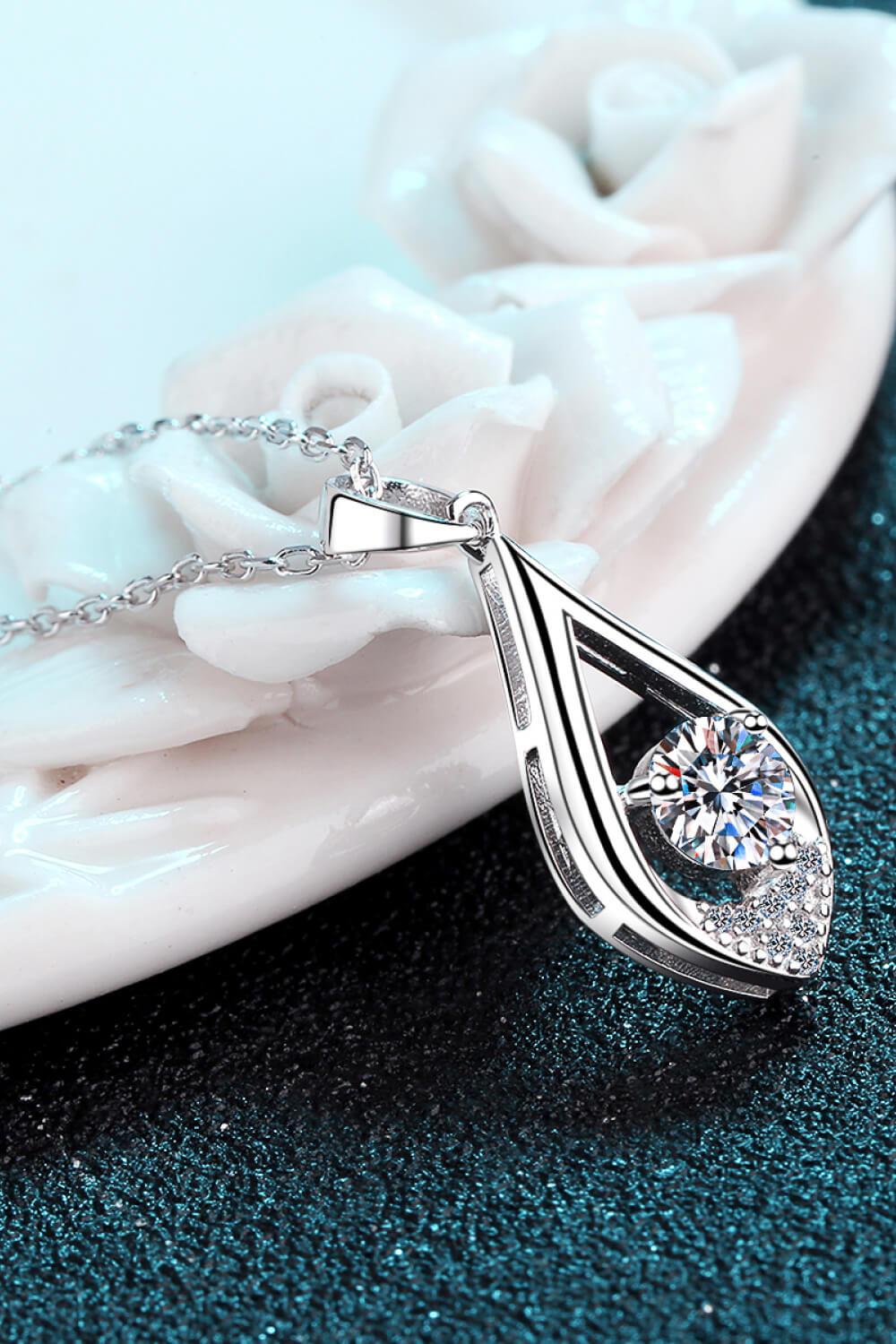 Glamorous Always Moissanite Pendant Necklace-Necklaces-[Adult]-[Female]-Silver-One Size-2022 Online Blue Zone Planet