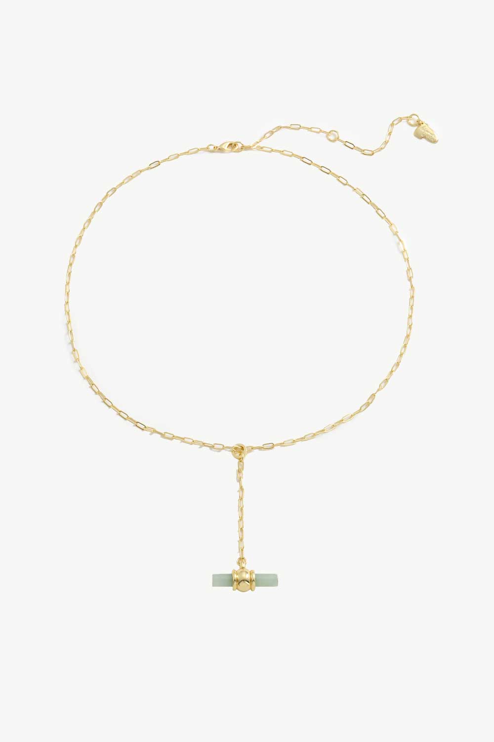 Gold-Plated Bar Pendant OT Chain Necklace BLUE ZONE PLANET