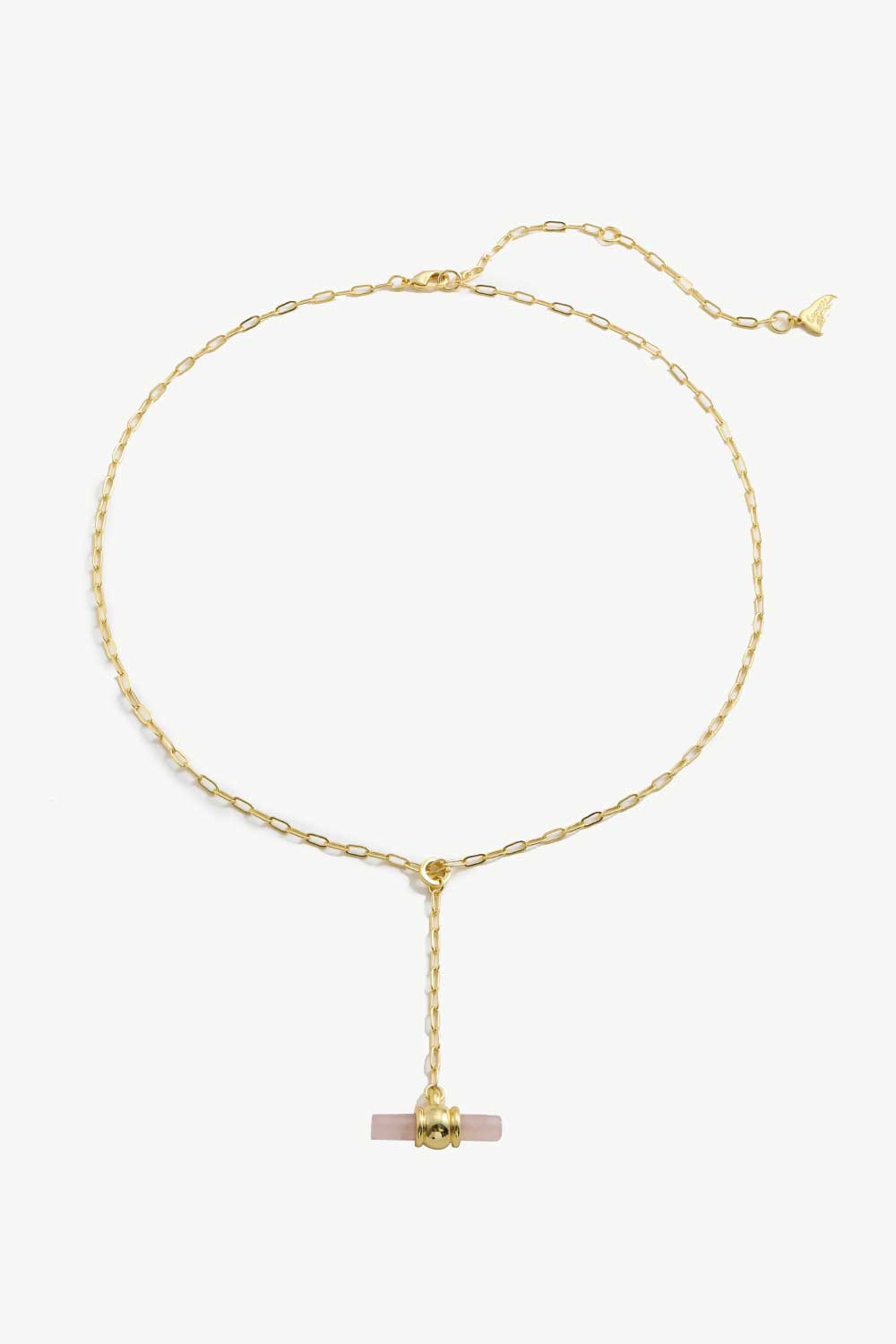 Gold-Plated Bar Pendant OT Chain Necklace BLUE ZONE PLANET