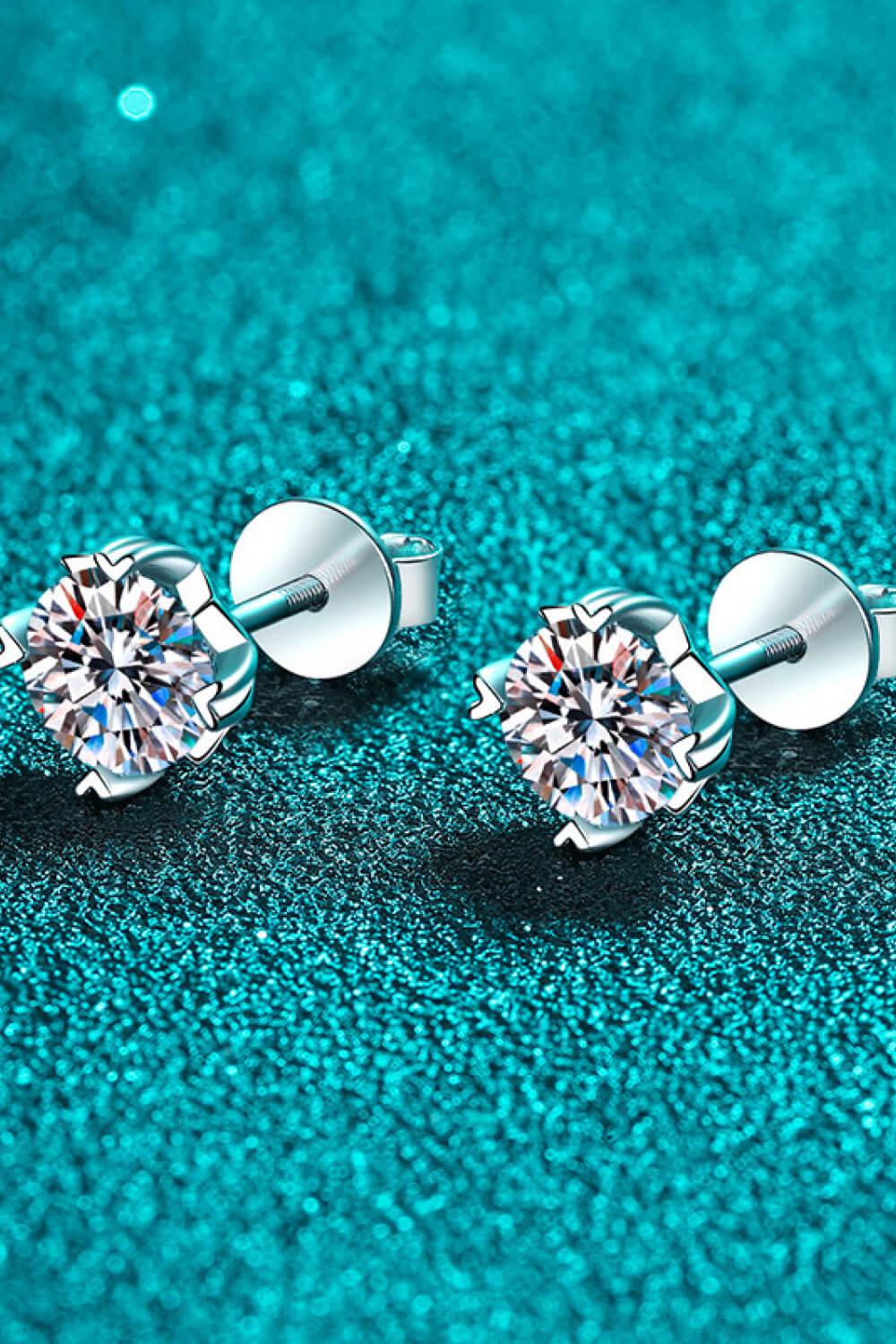 Good Day In My Mind Moissanite Stud Earrings BLUE ZONE PLANET