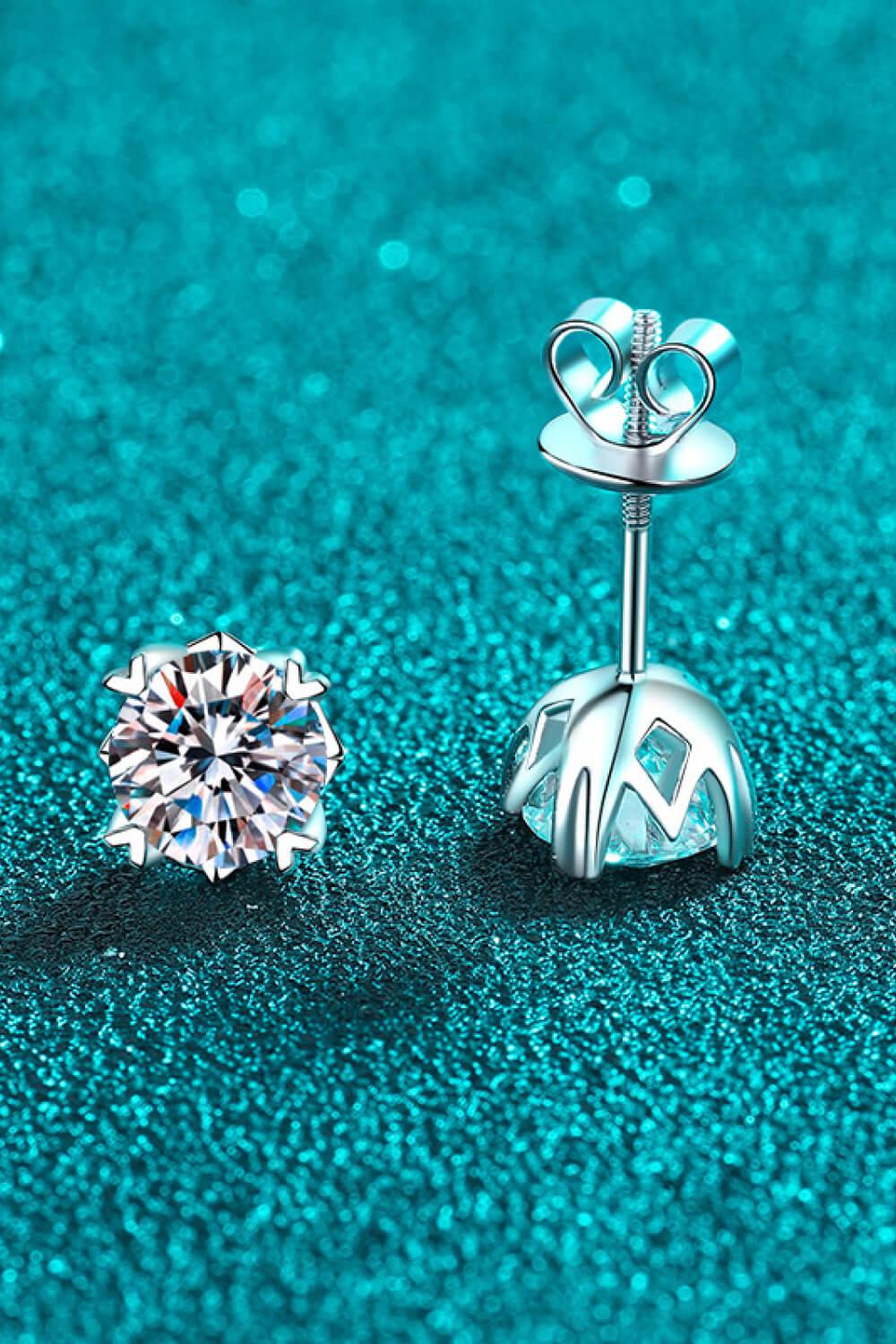 Good Day In My Mind Moissanite Stud Earrings BLUE ZONE PLANET