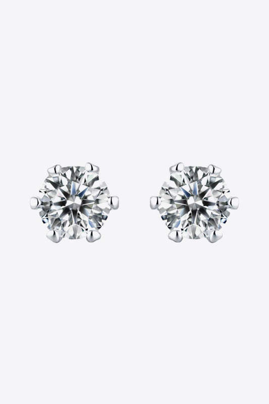 Good Days Ahead Moissanite Stud Earrings BLUE ZONE PLANET