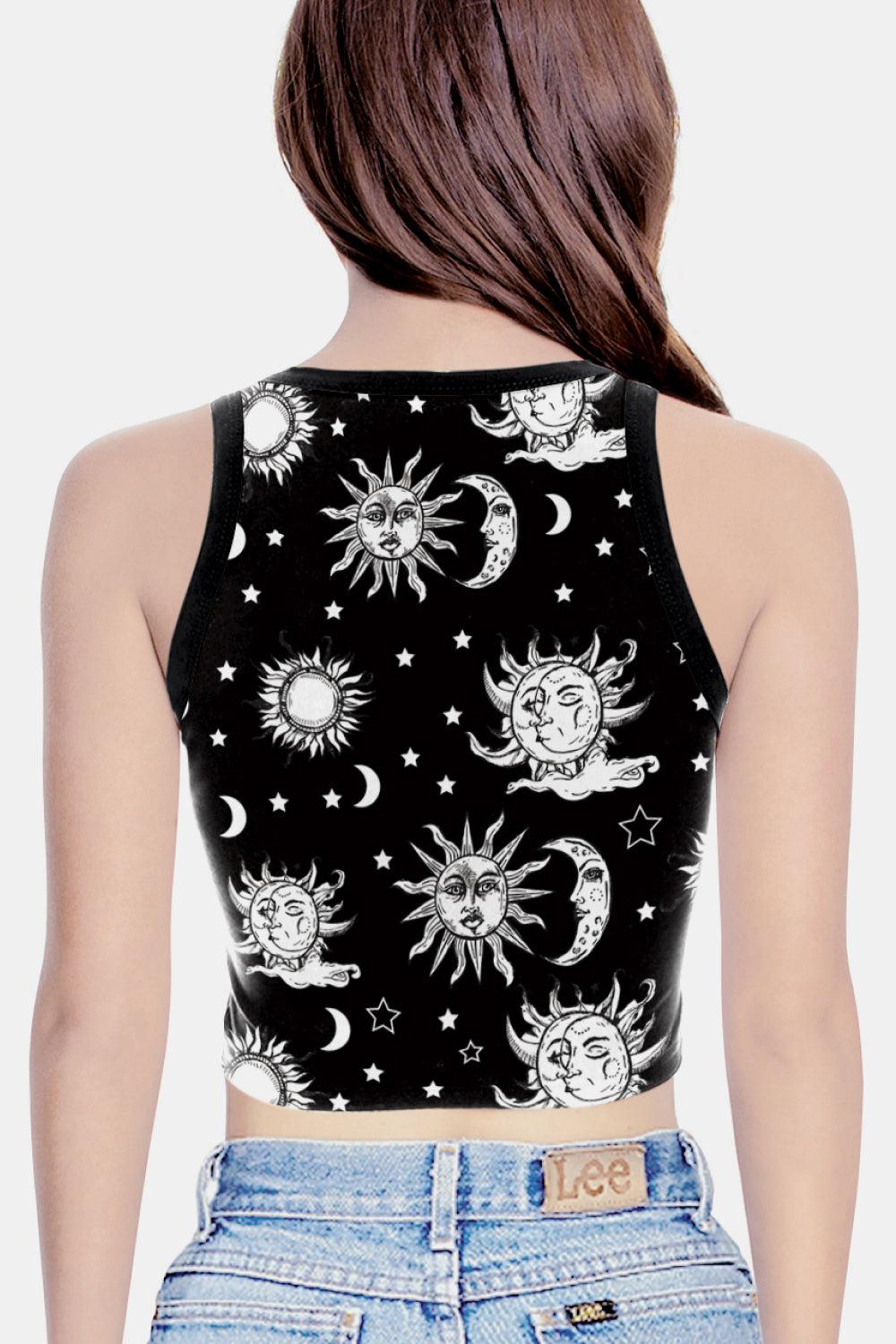 Graphic Cropped Tank-TOPS / DRESSES-[Adult]-[Female]-Blue Zone Planet