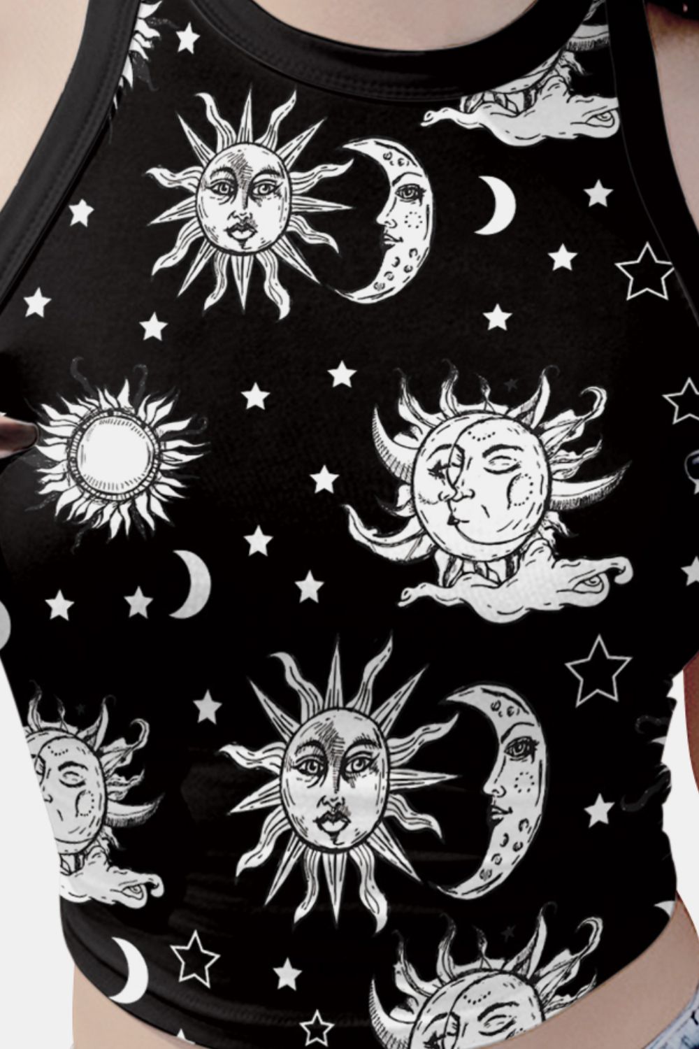 Graphic Cropped Tank-TOPS / DRESSES-[Adult]-[Female]-Blue Zone Planet