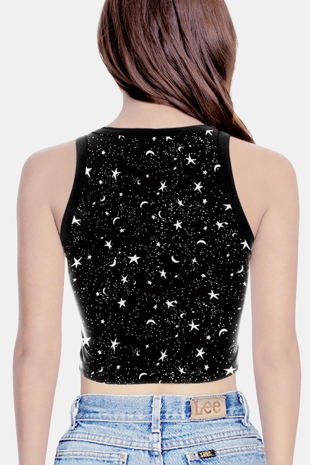 Graphic Cropped Tank-TOPS / DRESSES-[Adult]-[Female]-Blue Zone Planet
