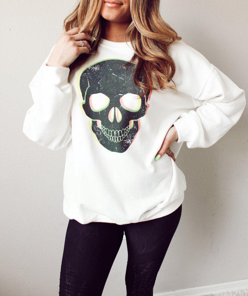 Graphic Dropped Shoulder Round Neck Sweatshirt BLUE ZONE PLANET