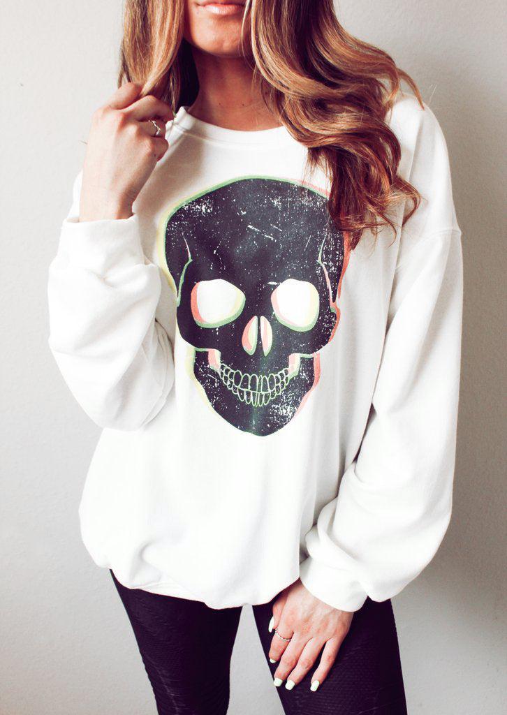 Graphic Dropped Shoulder Round Neck Sweatshirt BLUE ZONE PLANET