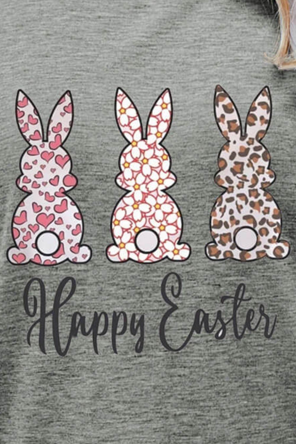 HAPPY EASTER Graphic Short Sleeve Tee BLUE ZONE PLANET