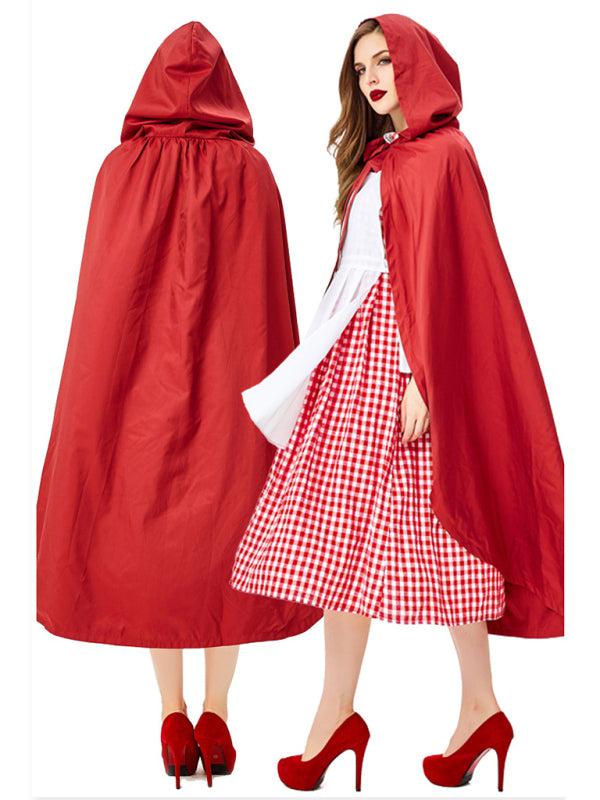Halloween Red Plaid Cosplay Little Red Riding Hood Character Suit BLUE ZONE PLANET