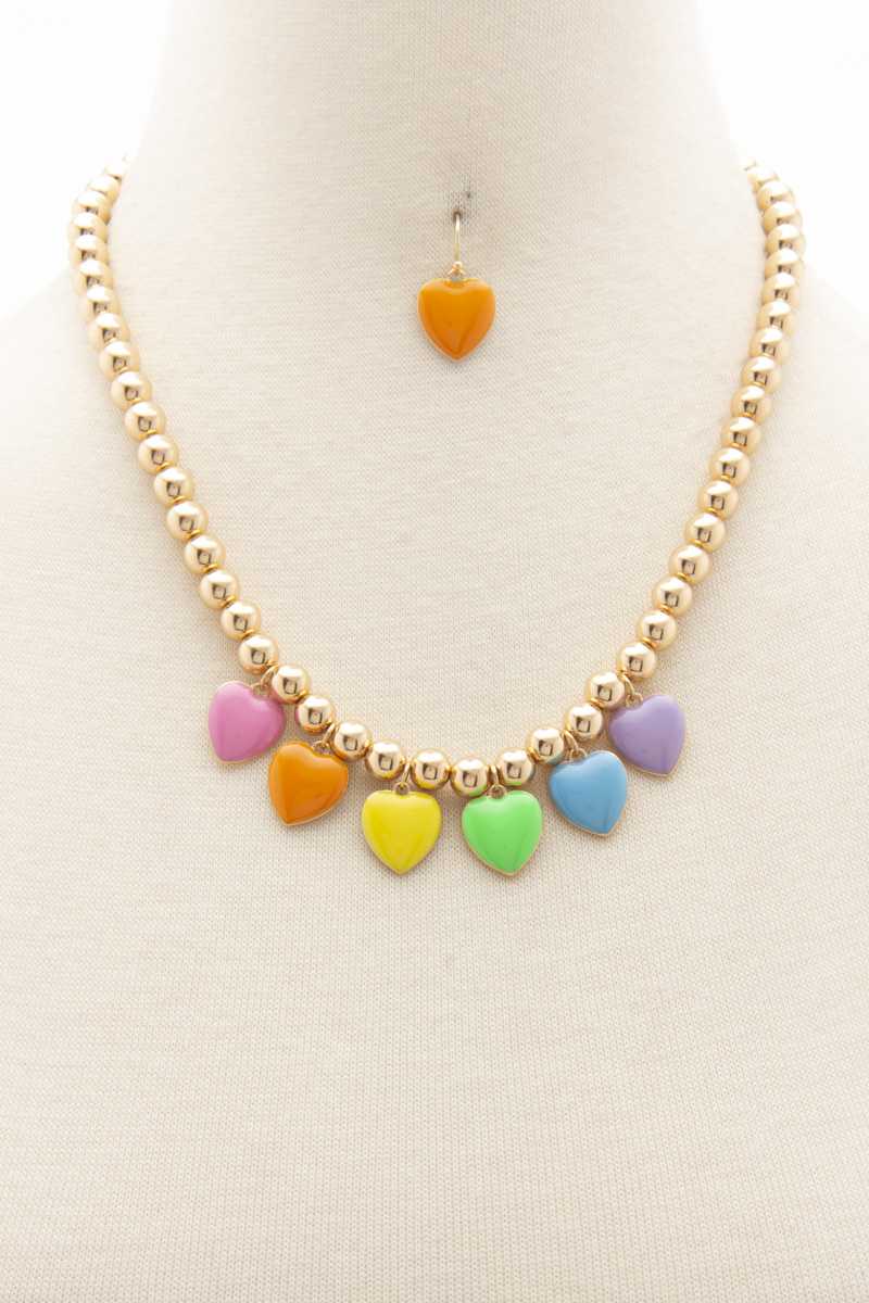 Heart Ball Bead Necklace-TOPS / DRESSES-[Adult]-[Female]-Blue Zone Planet