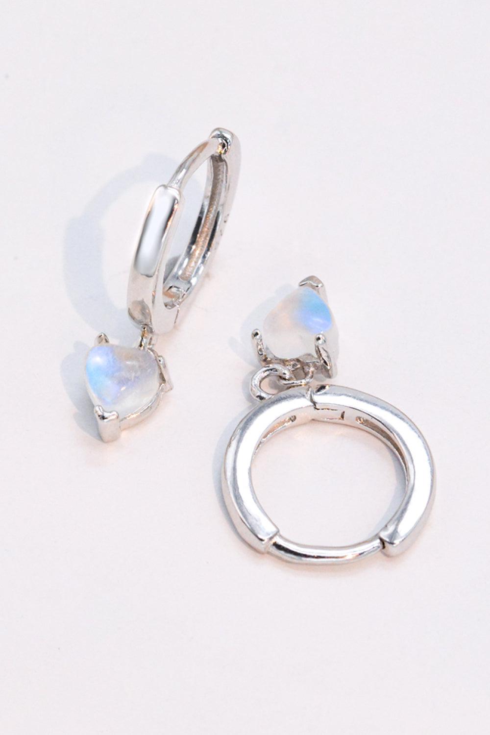 Heart Natural Moonstone Drop Earrings-Earrings-[Adult]-[Female]-2022 Online Blue Zone Planet