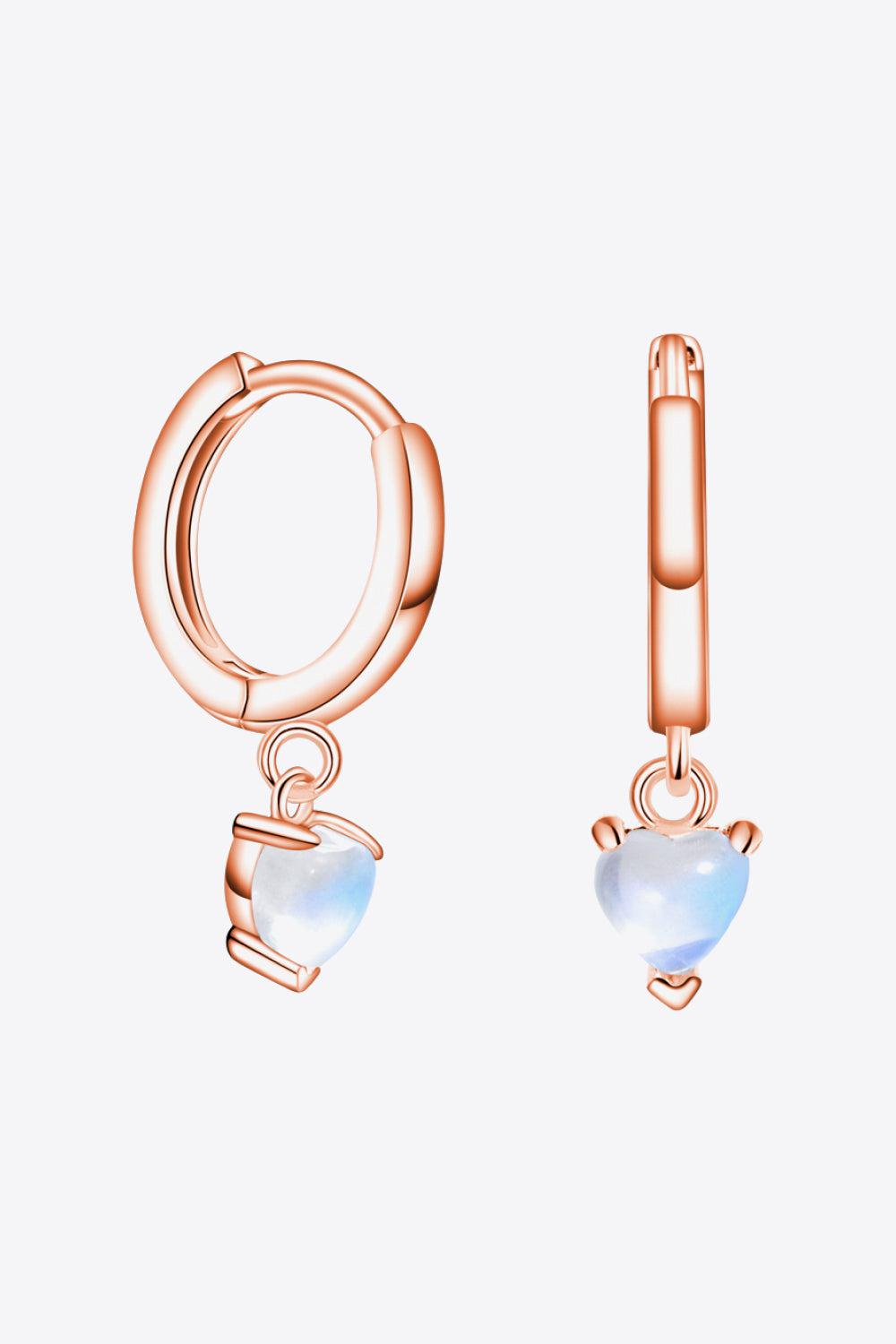 Heart Natural Moonstone Drop Earrings-Earrings-[Adult]-[Female]-Rose Gold-One Size-2022 Online Blue Zone Planet
