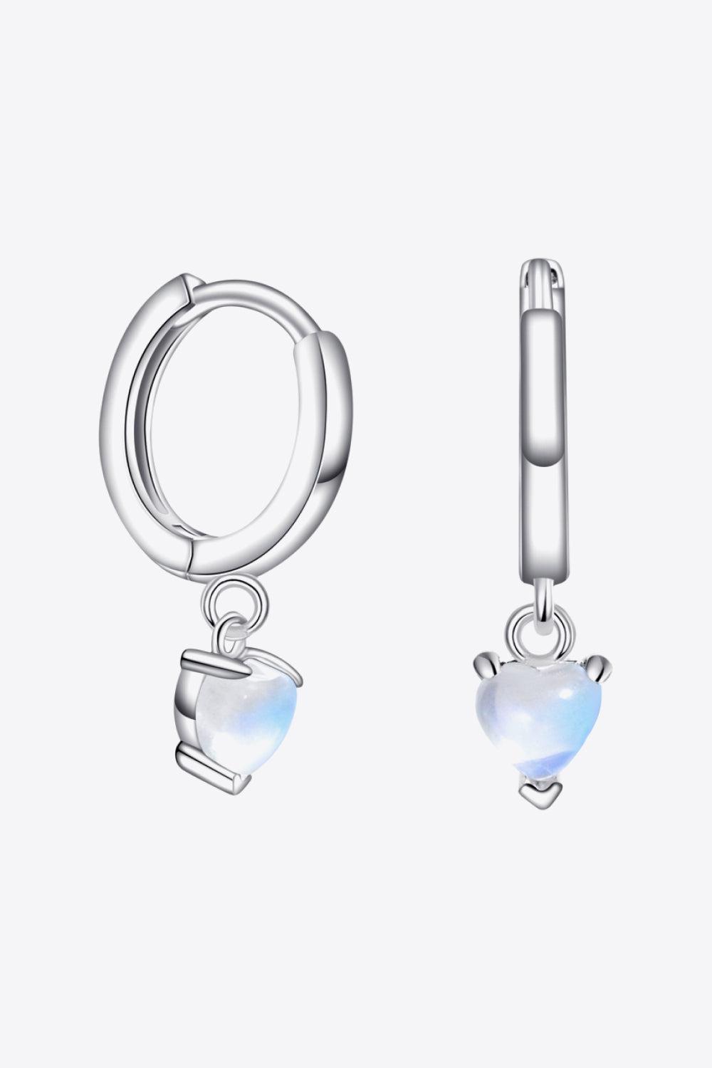 Heart Natural Moonstone Drop Earrings-Earrings-[Adult]-[Female]-Silver-One Size-2022 Online Blue Zone Planet