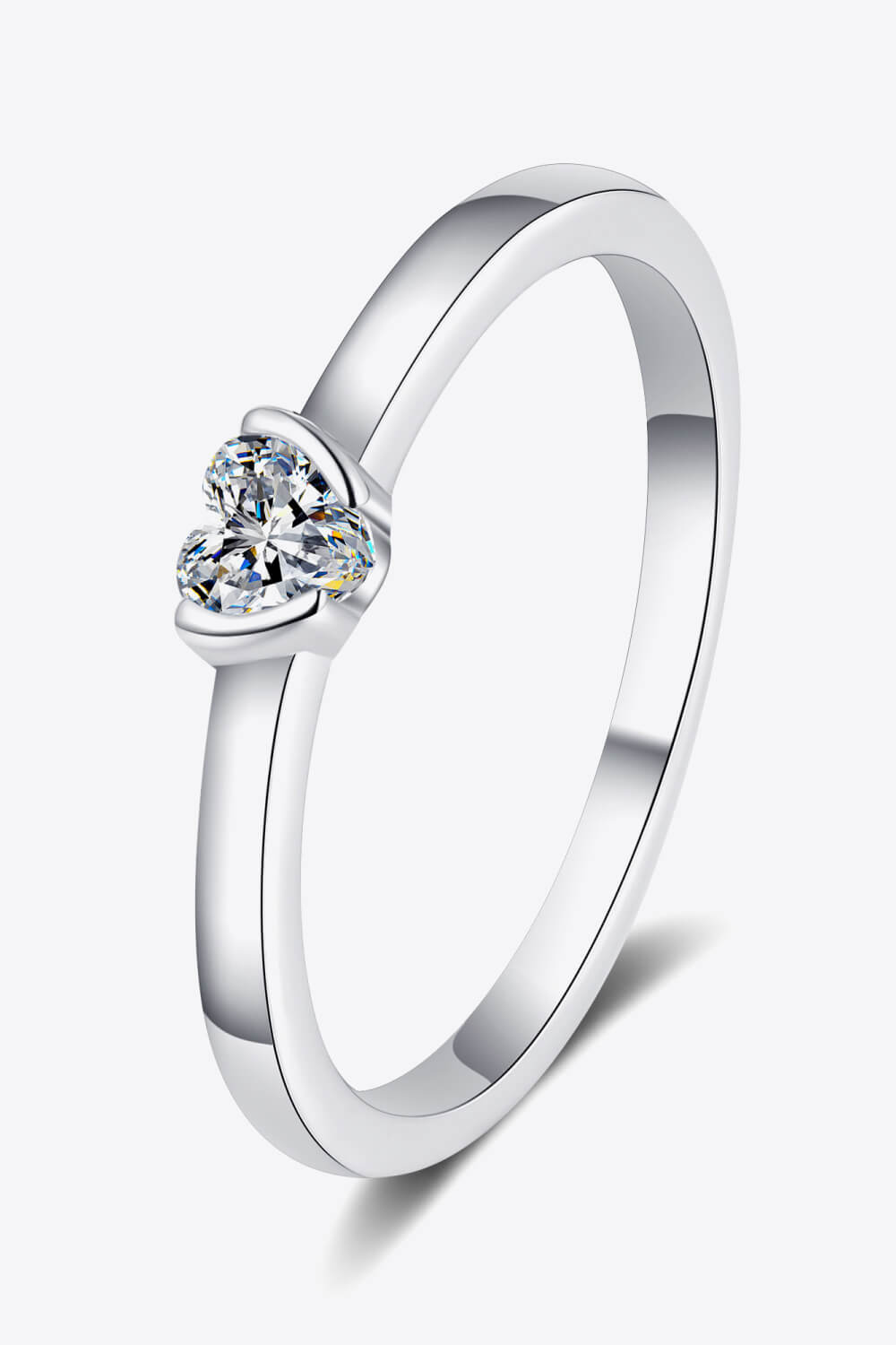 Heart-Shaped Moissanite Solitaire Ring BLUE ZONE PLANET