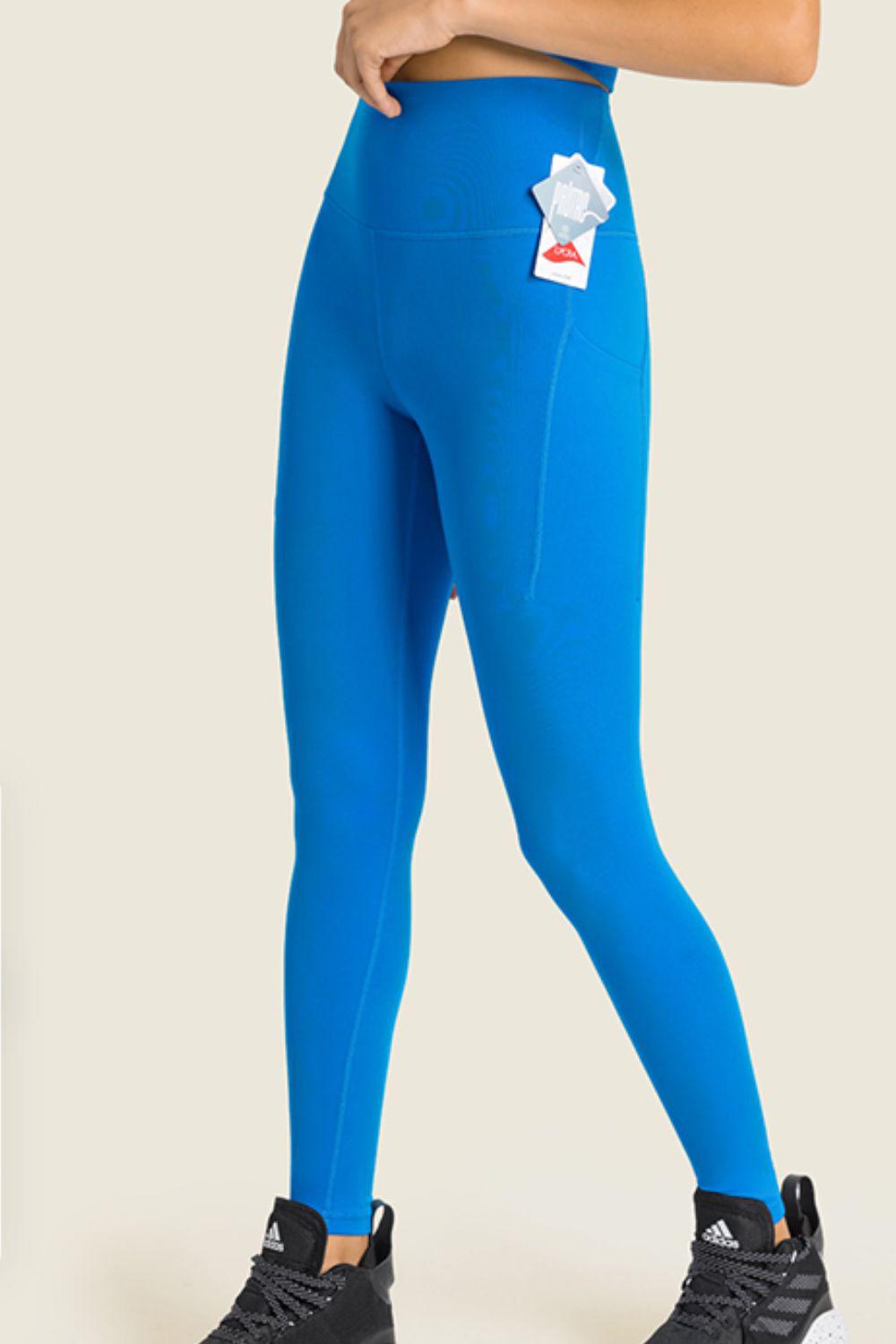 High-Rise Wide Waistband Pocket Yoga Leggings BLUE ZONE PLANET