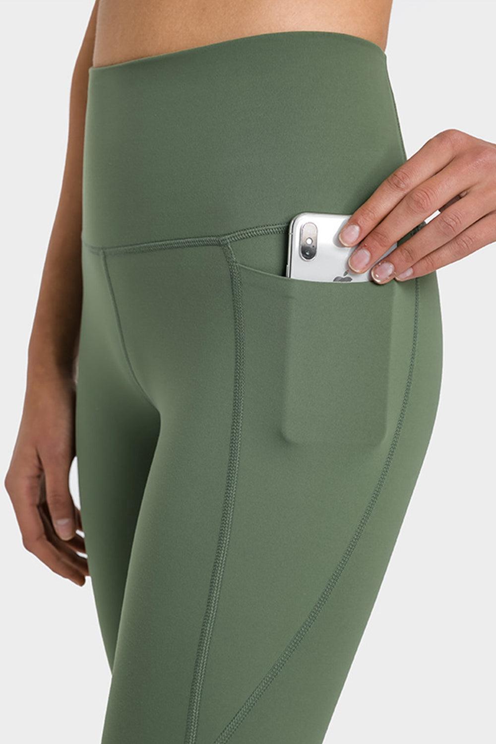 High Waist Ankle-Length Yoga Leggings with Pockets-TOPS / DRESSES-[Adult]-[Female]-Blue Zone Planet