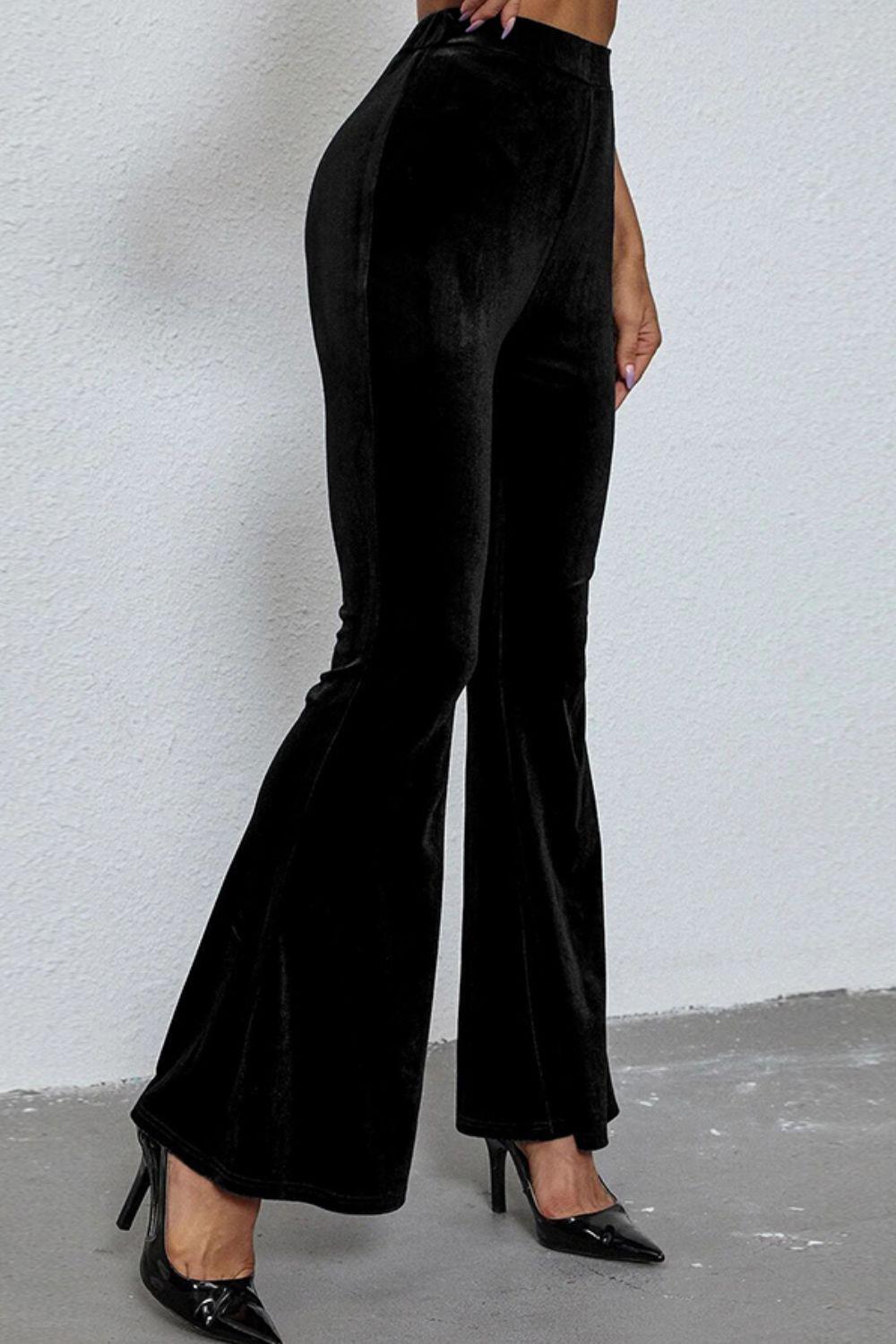 High Waist Flare Leg Pants BLUE ZONE PLANET