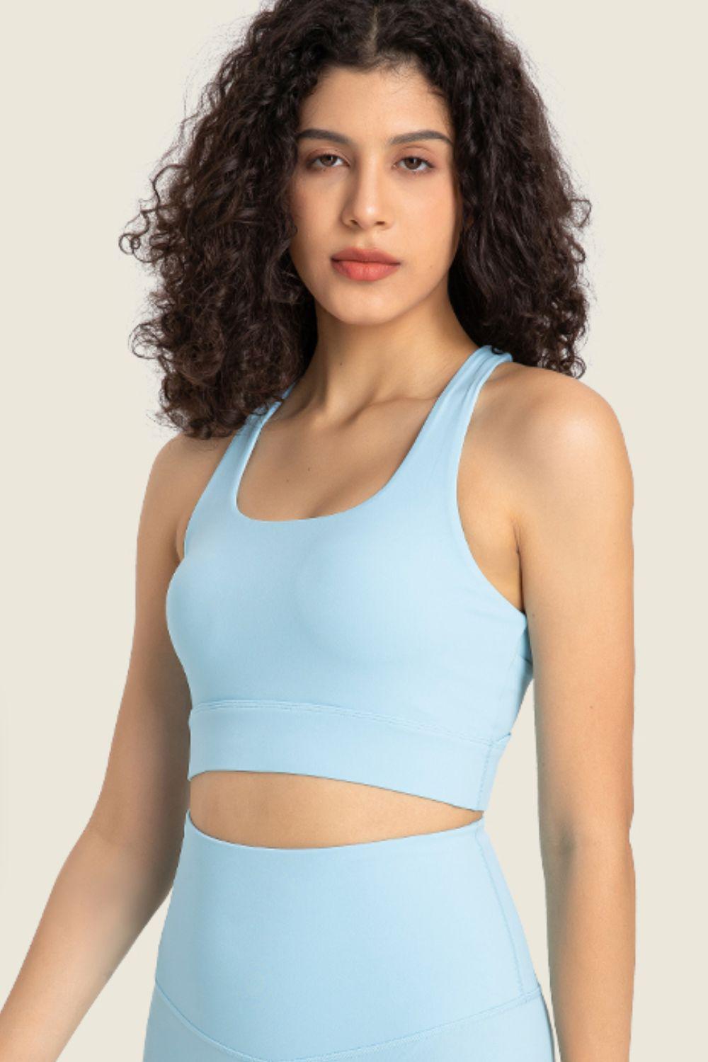 Highly Stretchy Cutout Back Sports Bra BLUE ZONE PLANET