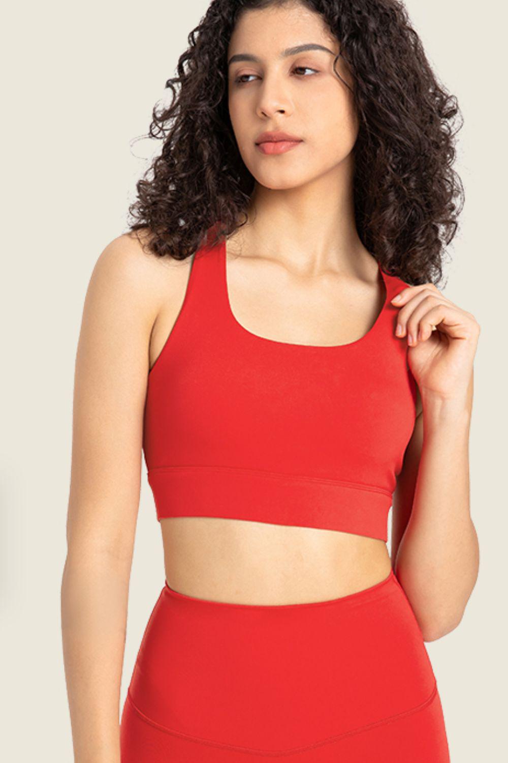 Highly Stretchy Cutout Back Sports Bra BLUE ZONE PLANET