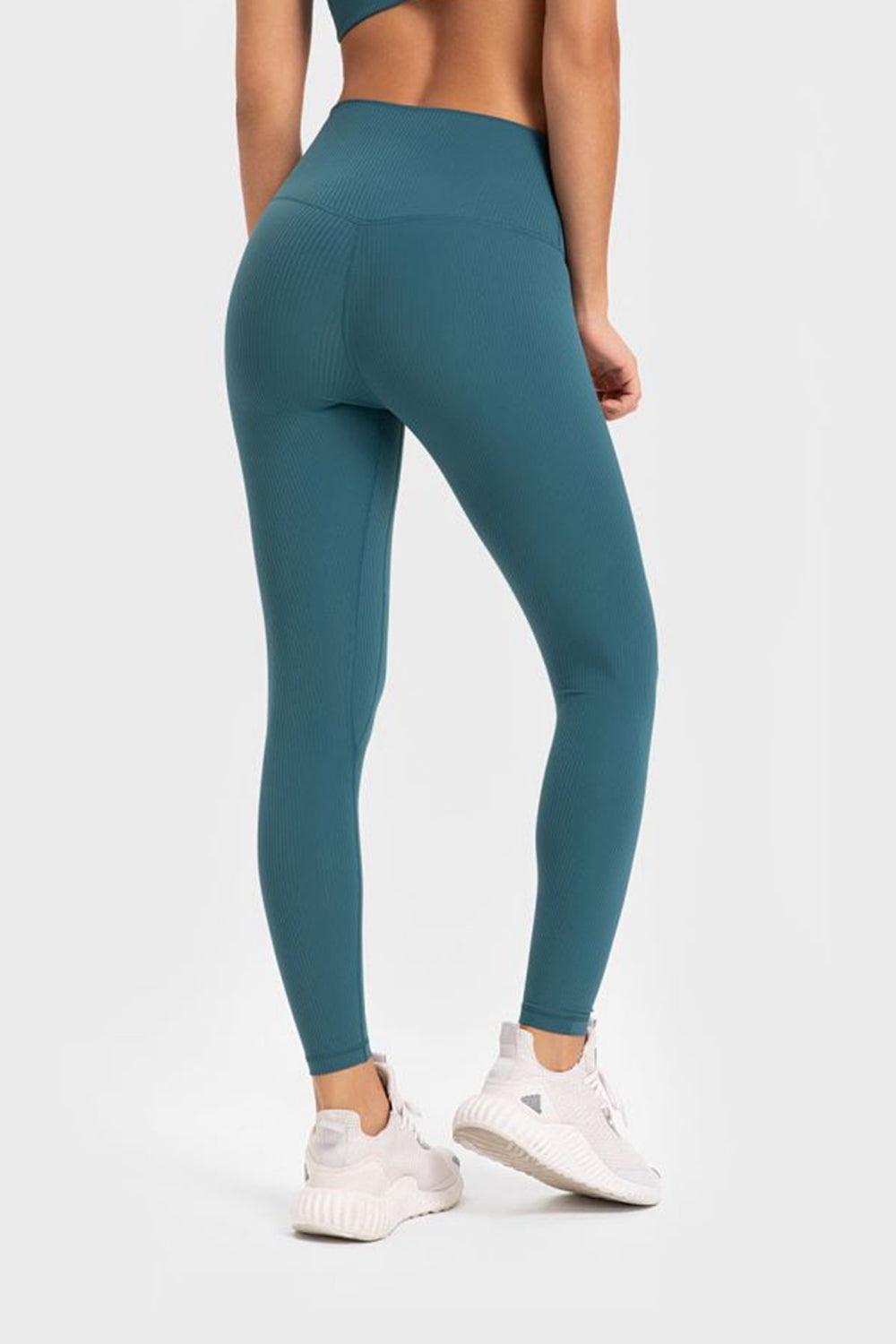 Highly Stretchy Wide Waistband Yoga Leggings BLUE ZONE PLANET