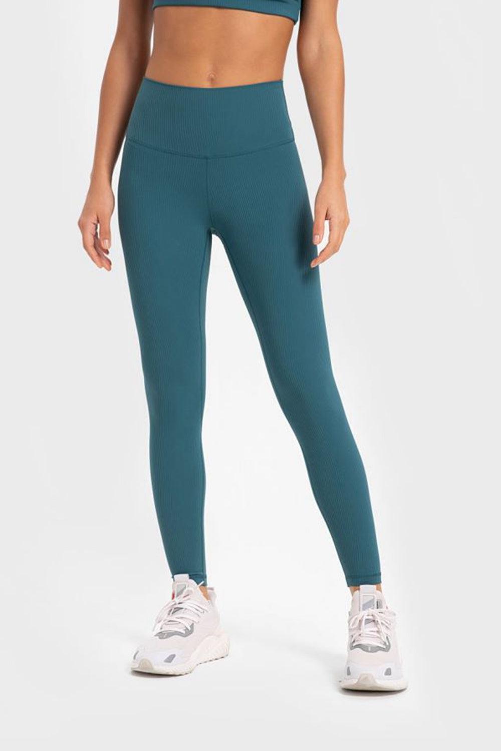 Highly Stretchy Wide Waistband Yoga Leggings BLUE ZONE PLANET