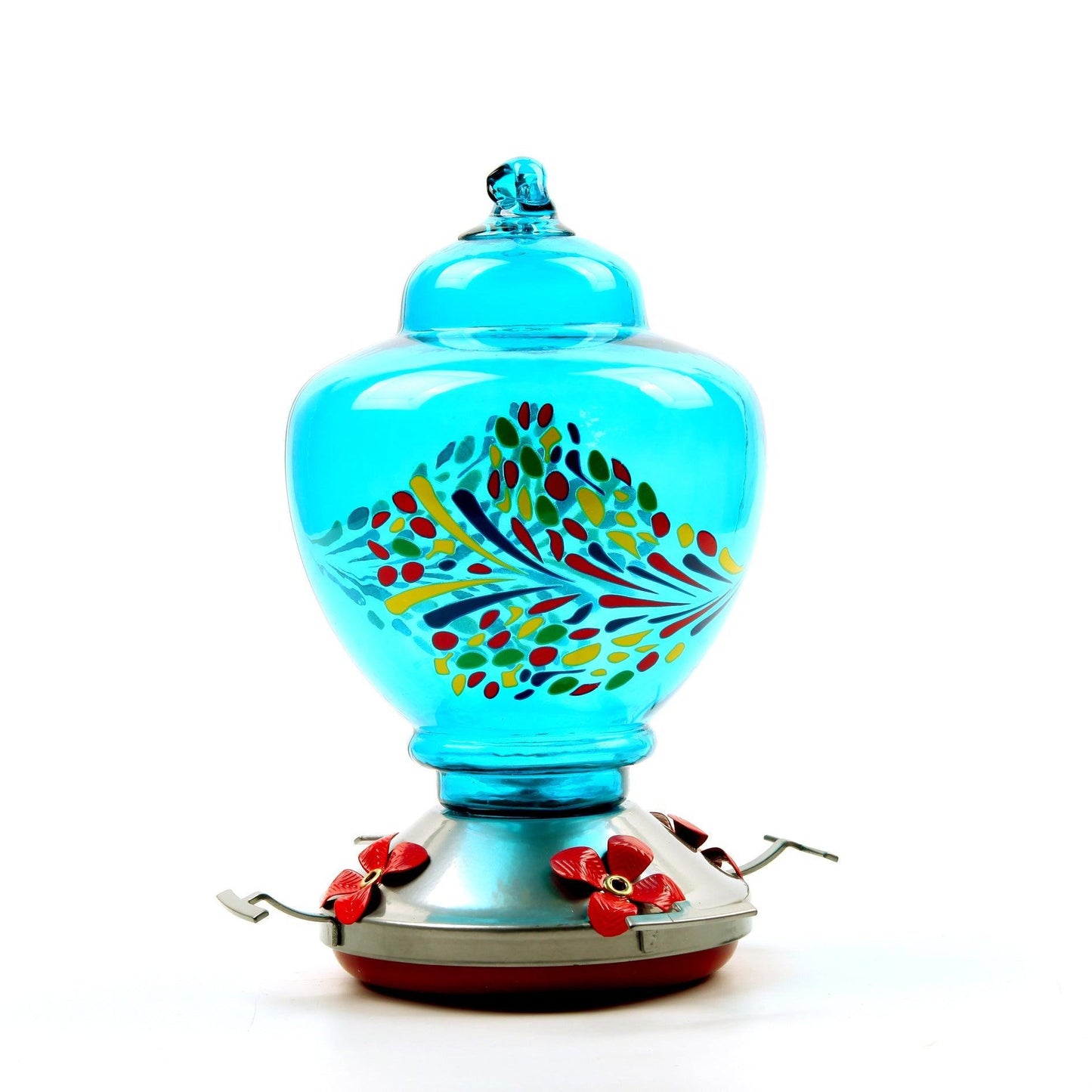 Home Simple Stained Glass Hummingbird Feeder BLUE ZONE PLANET