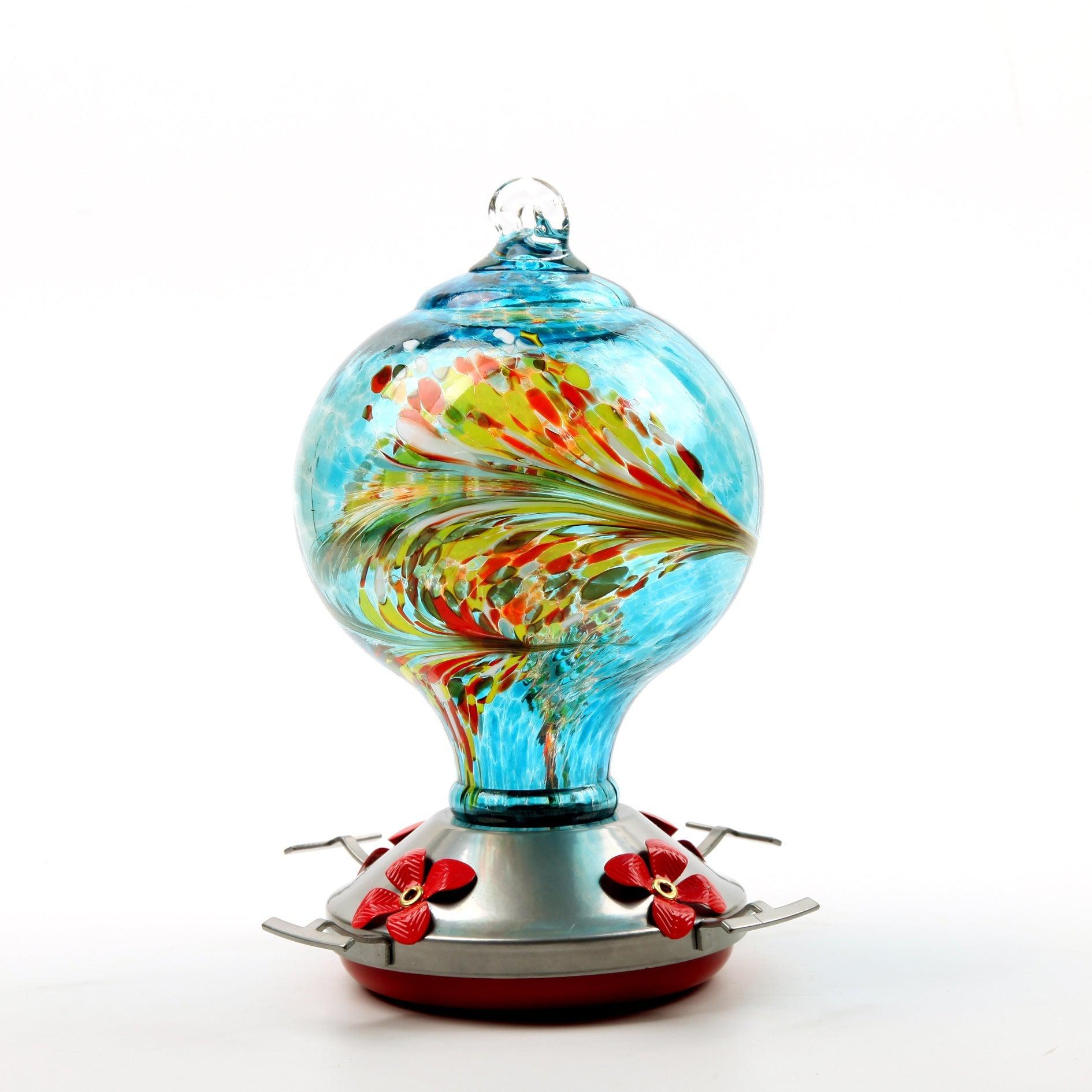 Home Simple Stained Glass Hummingbird Feeder BLUE ZONE PLANET