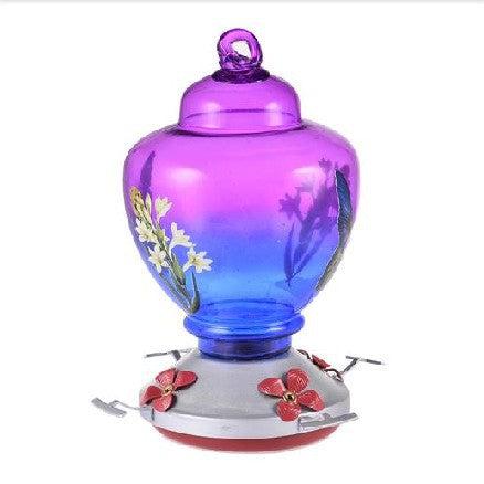 Home Simple Stained Glass Hummingbird Feeder BLUE ZONE PLANET