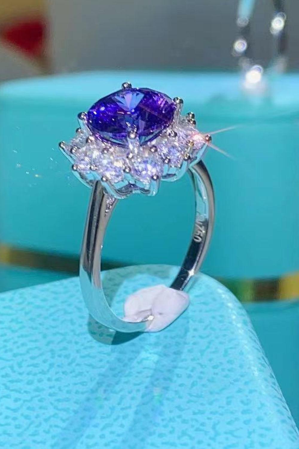 Hopeful Romance 2 Carat Moissanite Platinum-Plated Ring BLUE ZONE PLANET