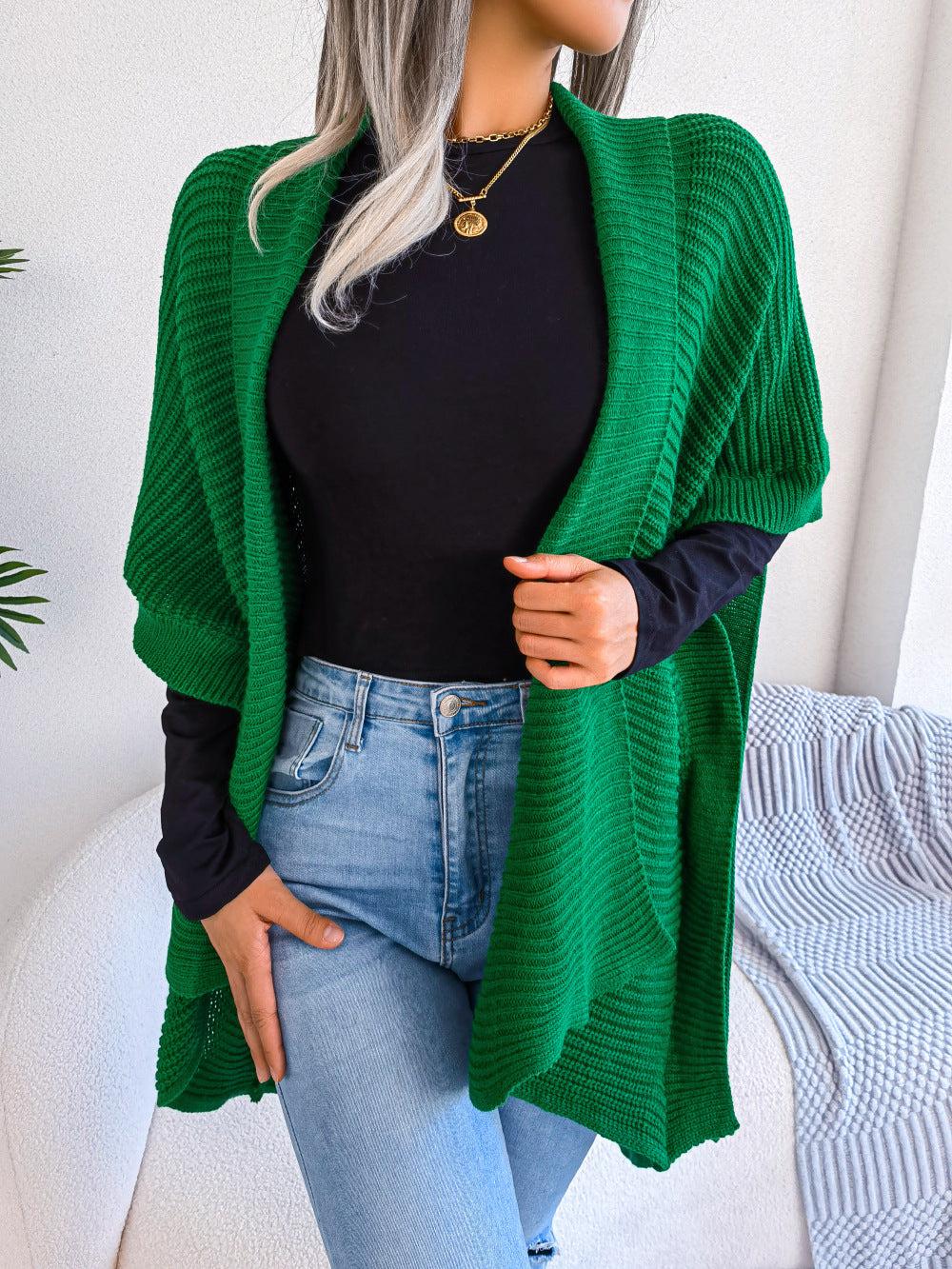 Horizontal Ribbing Open Front Slit Cardigan BLUE ZONE PLANET