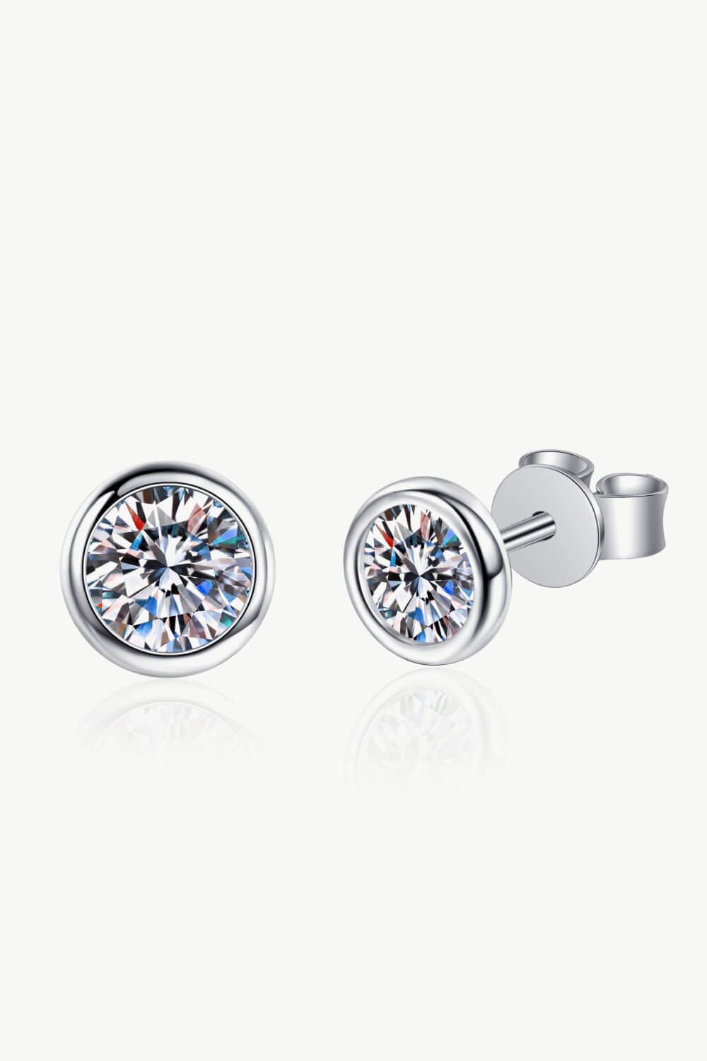 Inlaid 1 Carat Moissanite Stud Earrings BLUE ZONE PLANET